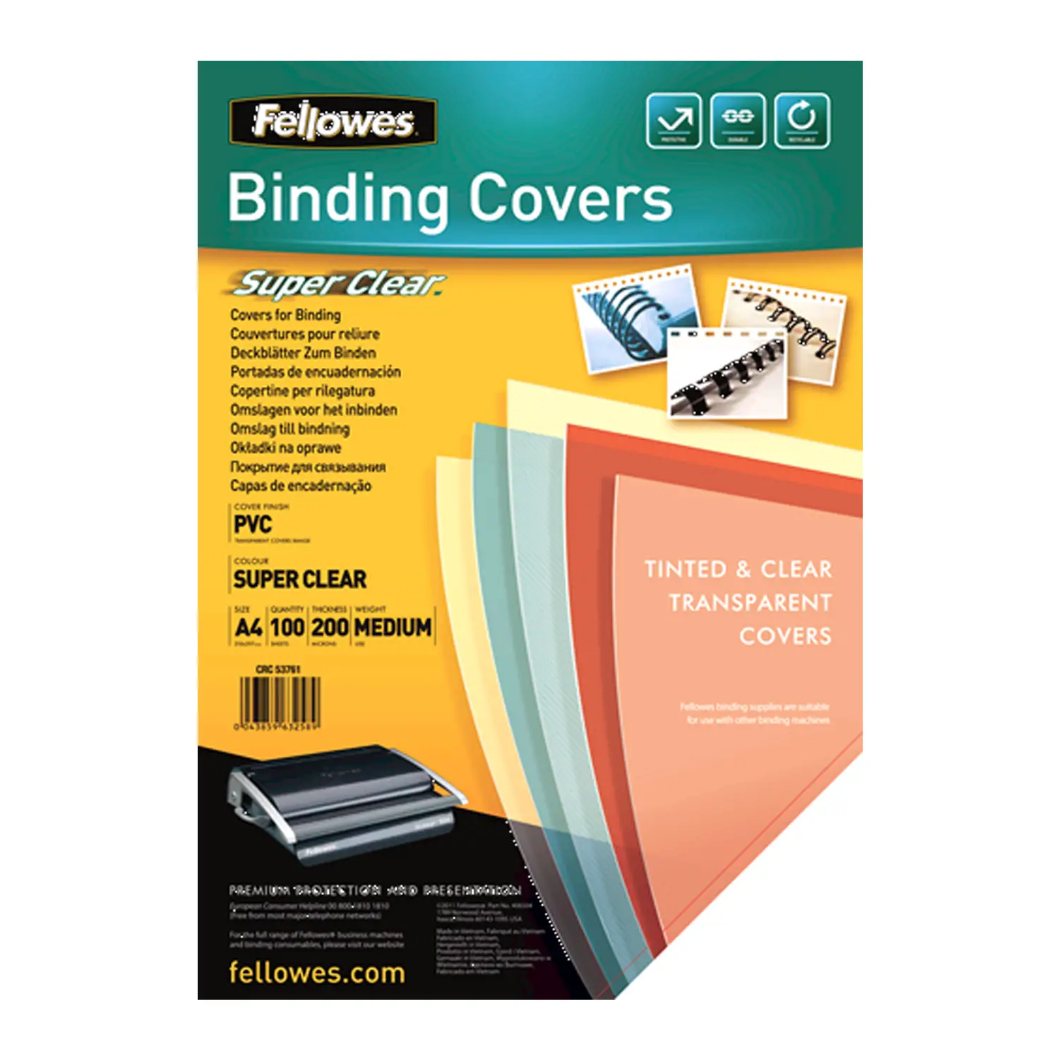 Copertine Pvc Trasparenti 200 Micron A4 - rilegatrici/plastificatrici