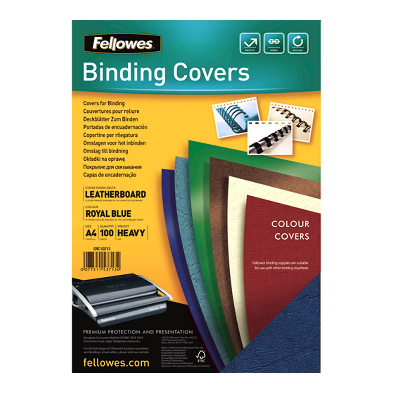 Copertine per Rilegatura Goffrate A4 Blu – Cartoncino 250 gr - 100 Pezzi - Rilegare e Plastificare