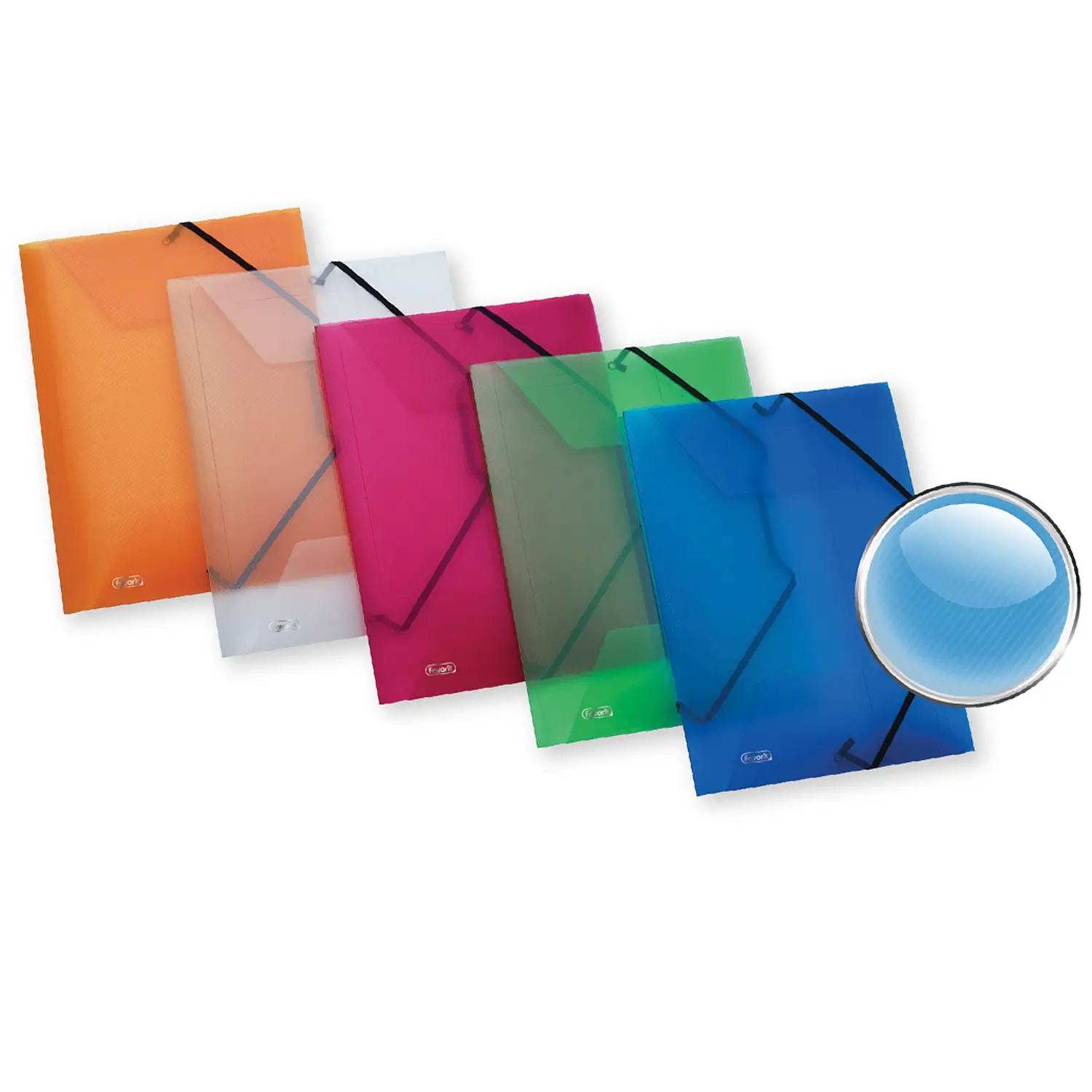 Cartelline Ppl Lumina con Elastico Colori Traslucenti Assortiti - Archiviazione