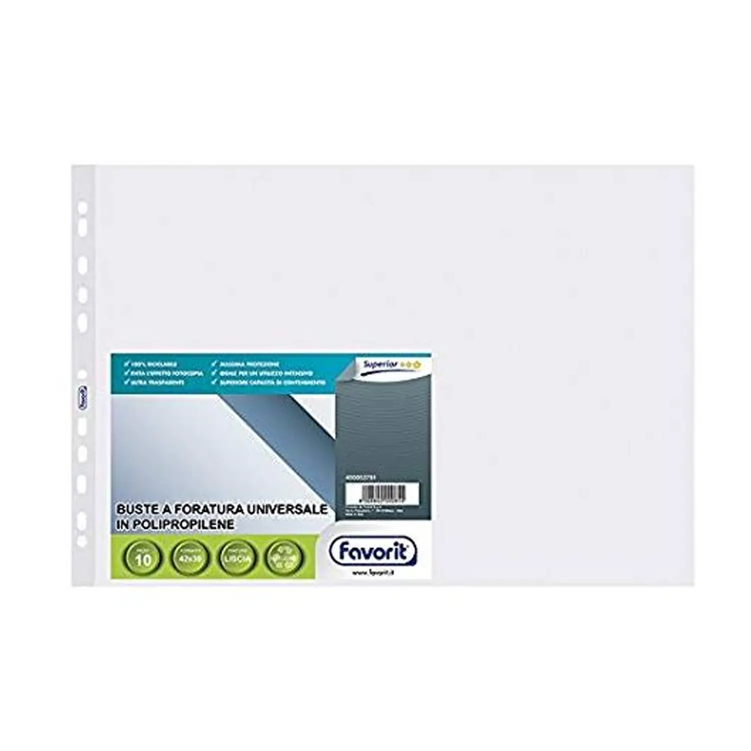 Buste Con Perforazione Superior Cm.30x42 Orizzontale - Lisce - 10 Pz. - Archiviazione