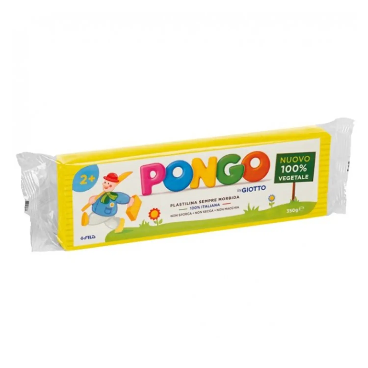 Plastilina Pongo By Giotto – Panetto 350 g Giallo | 100% Vegetale e Sicura - Paste per modellare