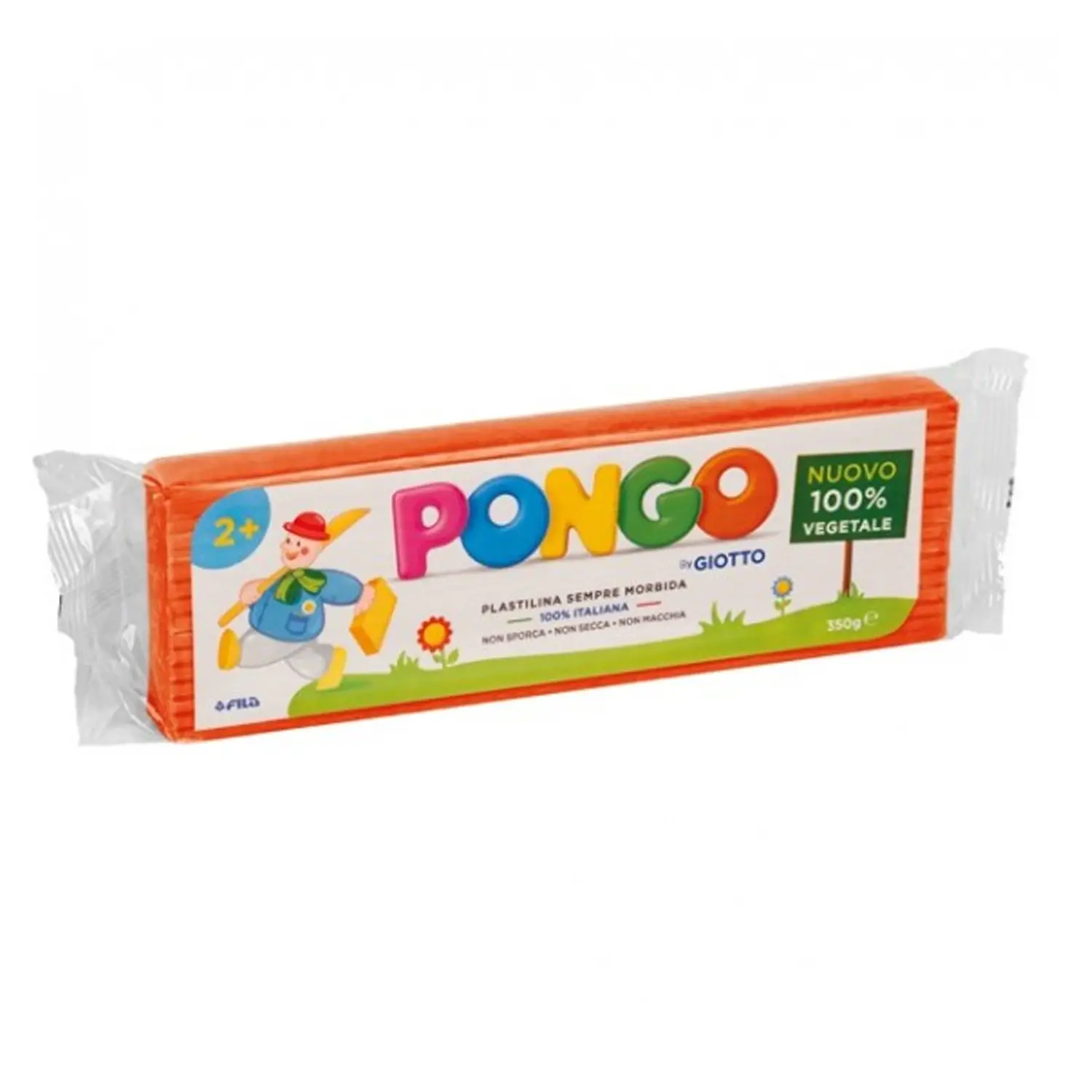 Plastilina Pongo By Giotto – Panetto 350 g Arancione | 100% Vegetale e Sicura - Paste per modellare