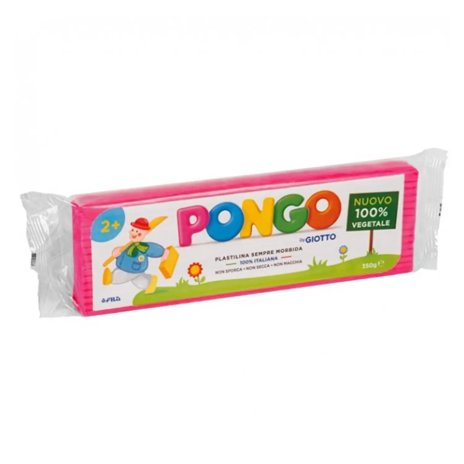 Plastilina Pongo By Giotto – Panetto 350 g Magenta | 100% Vegetale e Sicura - Paste per modellare