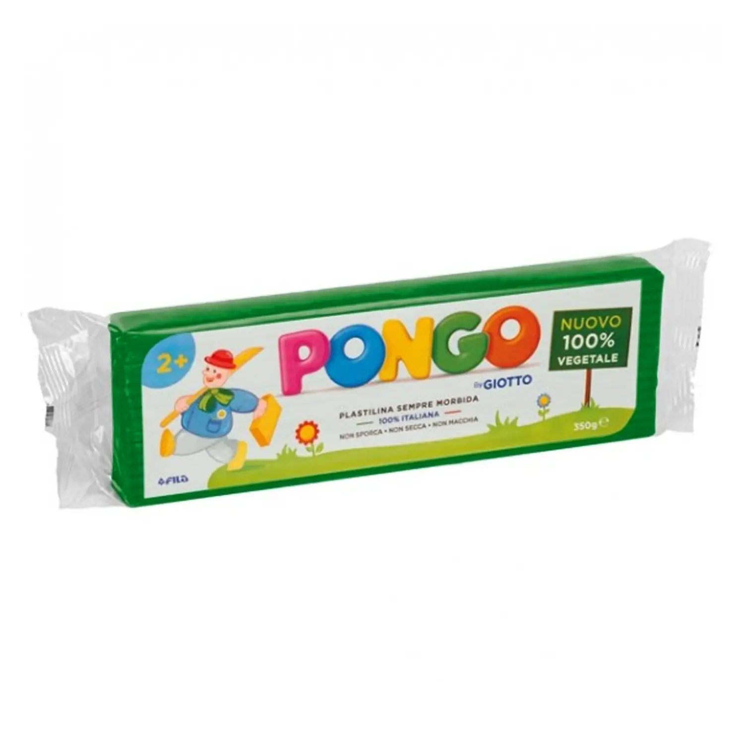 Plastilina Pongo By Giotto – Panetto 350 g Verde Smeraldo | 100% Vegetale e Sicura - Paste per modellare