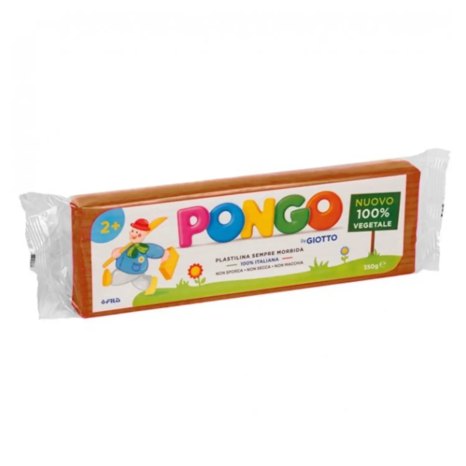 Plastilina Pongo By Giotto – Panetto 350 g Terracotta | 100% Vegetale e Sicura - Paste per modellare