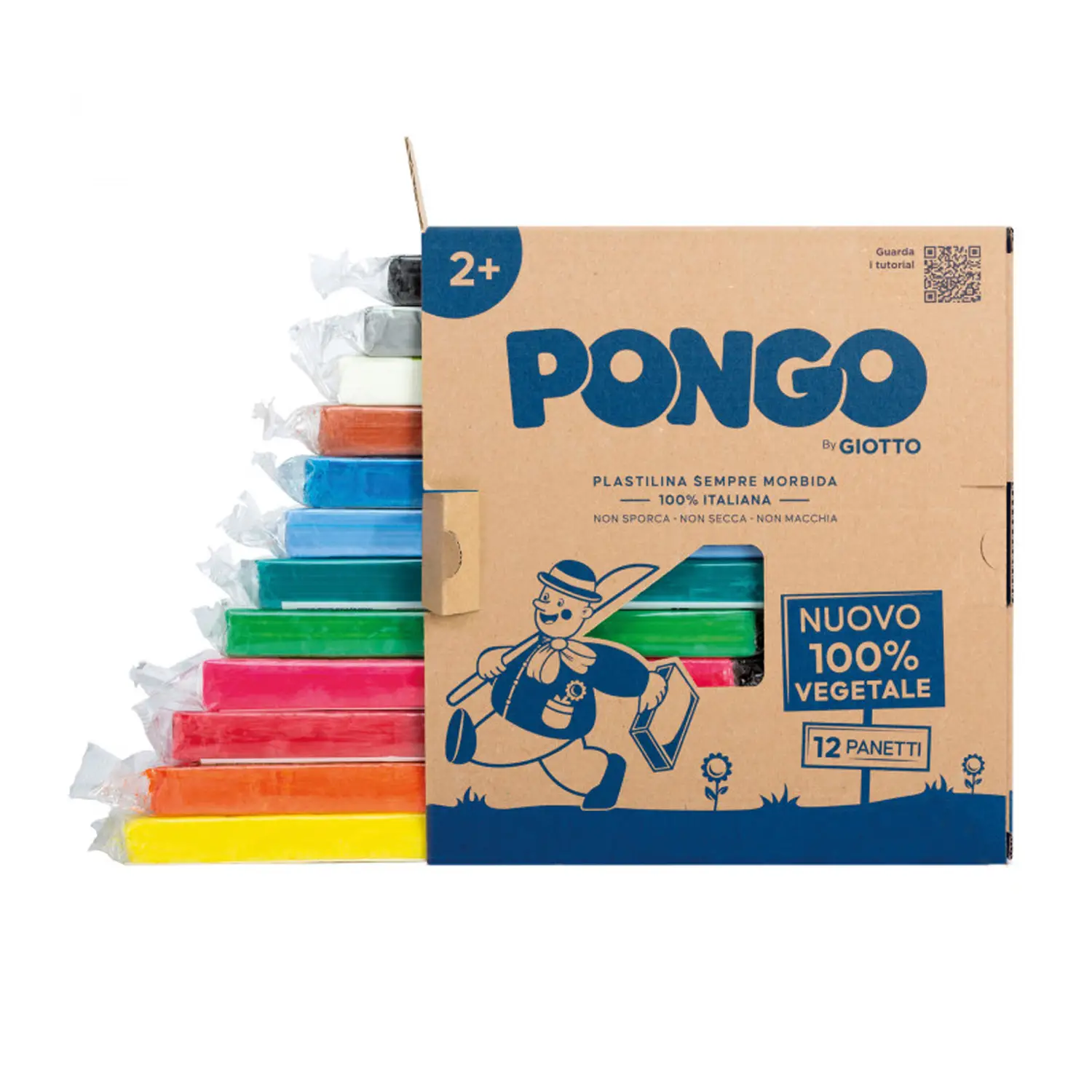 Plastilina Pongo By Giotto – Set 12 Colori, 12x350 g | Green, Sicura e Morbida - Paste per modellare