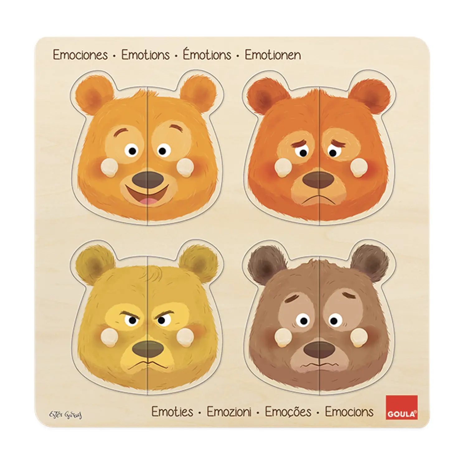 Puzzle Orsetti delle Emozioni - Incastri e puzzle in legno