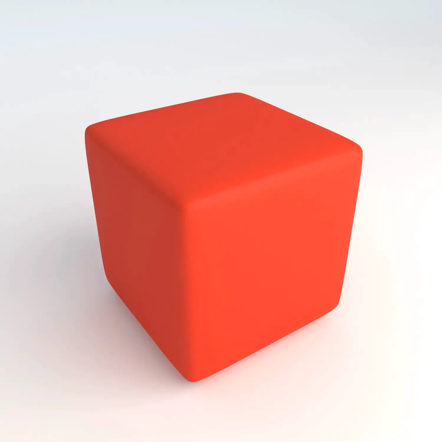 Pouf Ecopelle Ignifugo Quadrato H 40 Arancio Per Una Scuola Innovativa - Salottini e arredi morbidi