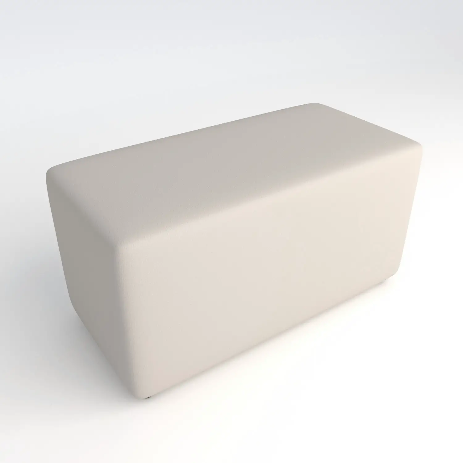 Pouf Ecopelle Ignifugo 2 Posti H 40 Bianco Per Un Ambiente Scolastico Innovativo - Salottini e arredi morbidi