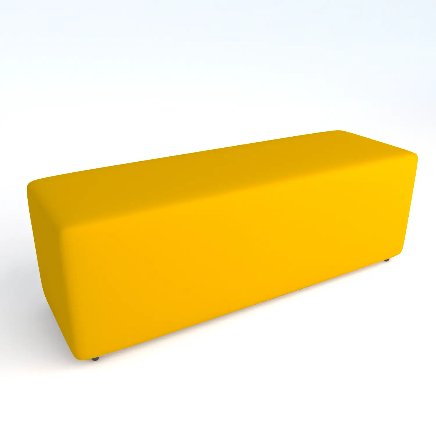 Pouf Ecopelle Ignifugo 3 Posti H 40 Giallo Per Un Ambiente Scolastico Innovativo - Salottini e arredi morbidi