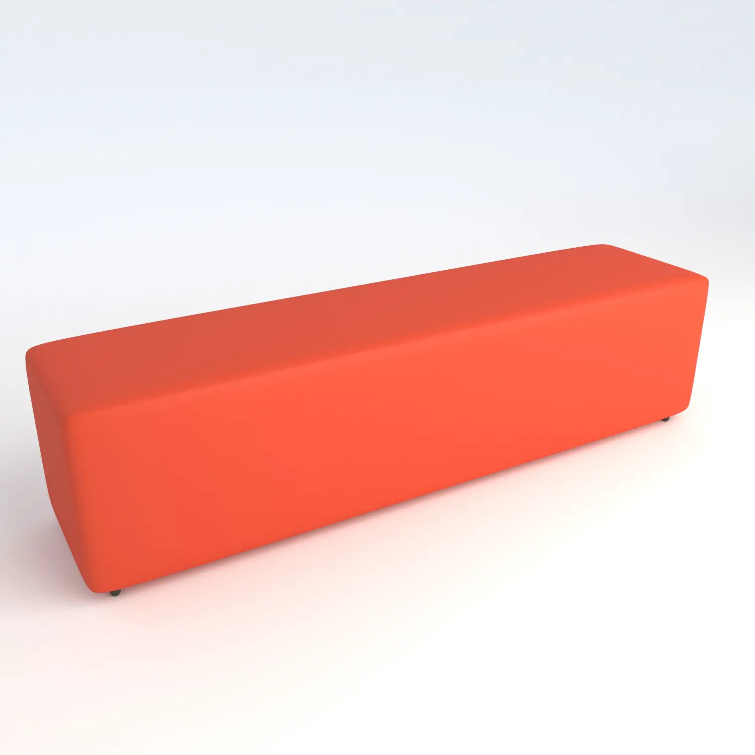 Pouf Ecopelle Ignifugo 4 Posti H 40 Arancio Perfetto per Ambienti Scolastici Innovativi - Salottini e arredi morbidi