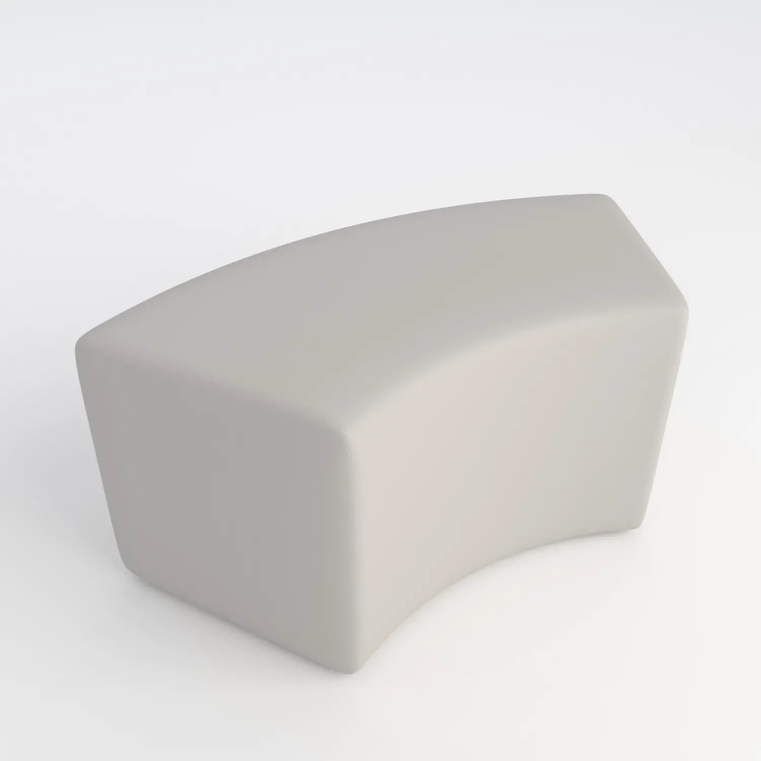 Pouf Ecopelle Ignifugo Curvo H 40 Bianco Per Ambienti Scolastici Innovativi - Salottini e arredi morbidi