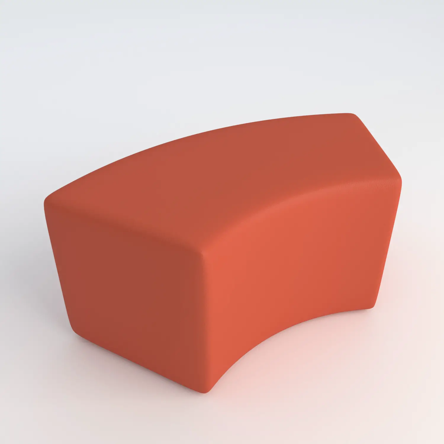 Pouf Ecopelle Ignifugo Curvo H 40 Arancio Per Ambienti Scolastici Innovativi - Salottini e arredi morbidi