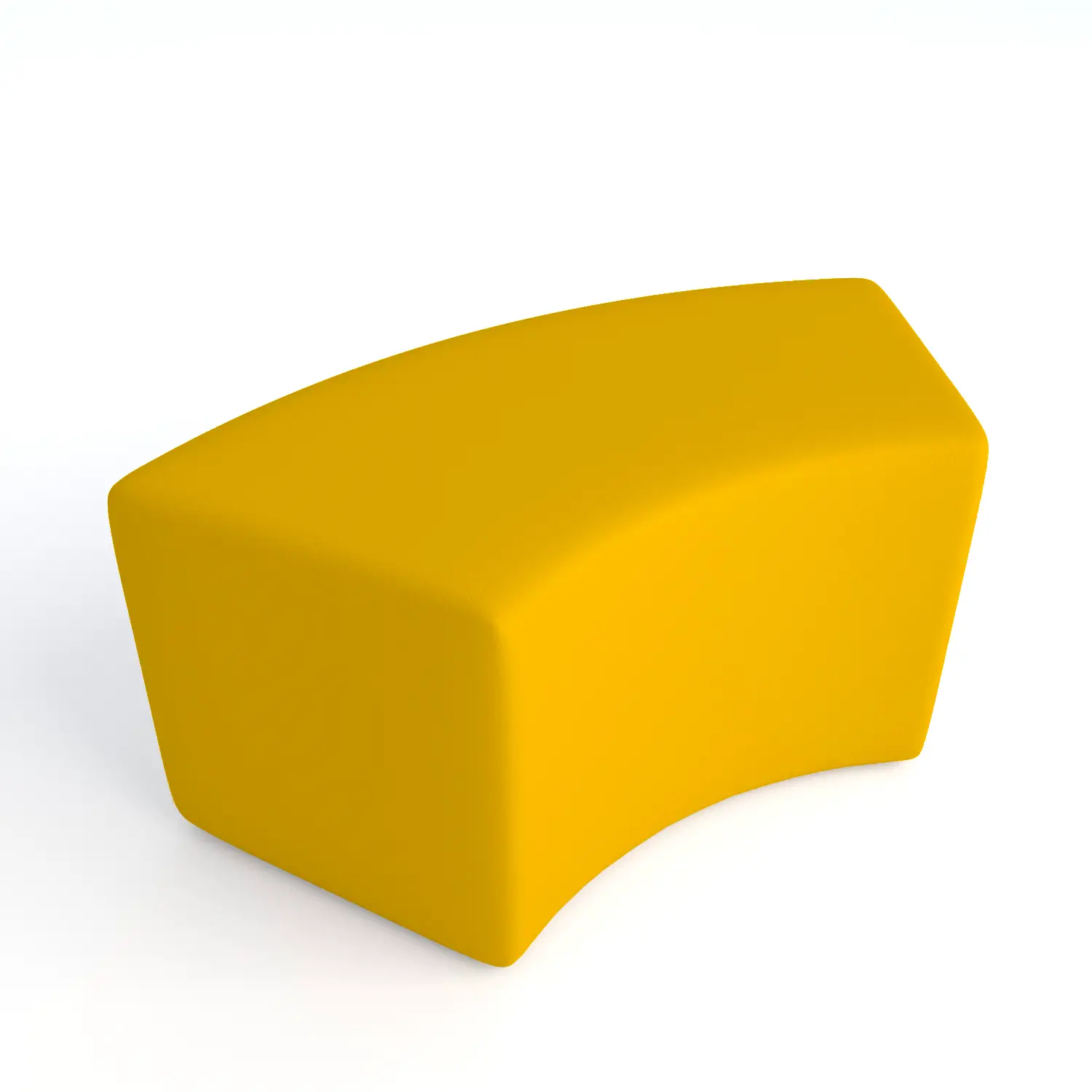 Pouf Ecopelle Ignifugo Curvo H 46 Giallo Per Ambienti Scolastici Innovativi - Salottini e arredi morbidi