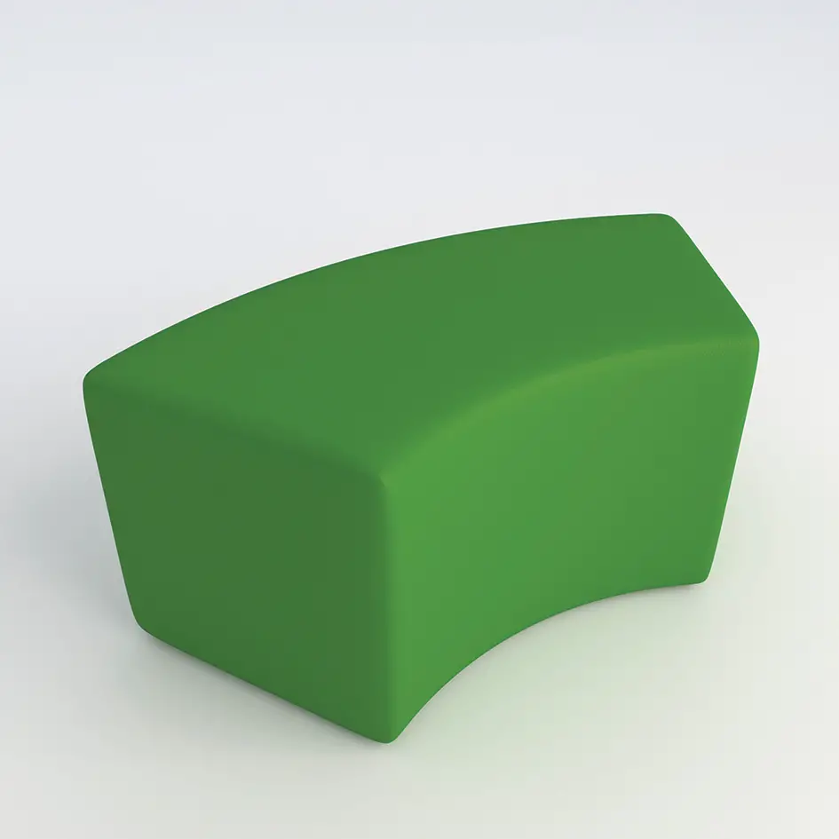 Pouf Ecopelle Ignifugo Curvo H 46 Verde Per Ambienti Scolastici Innovativi - Salottini e arredi morbidi