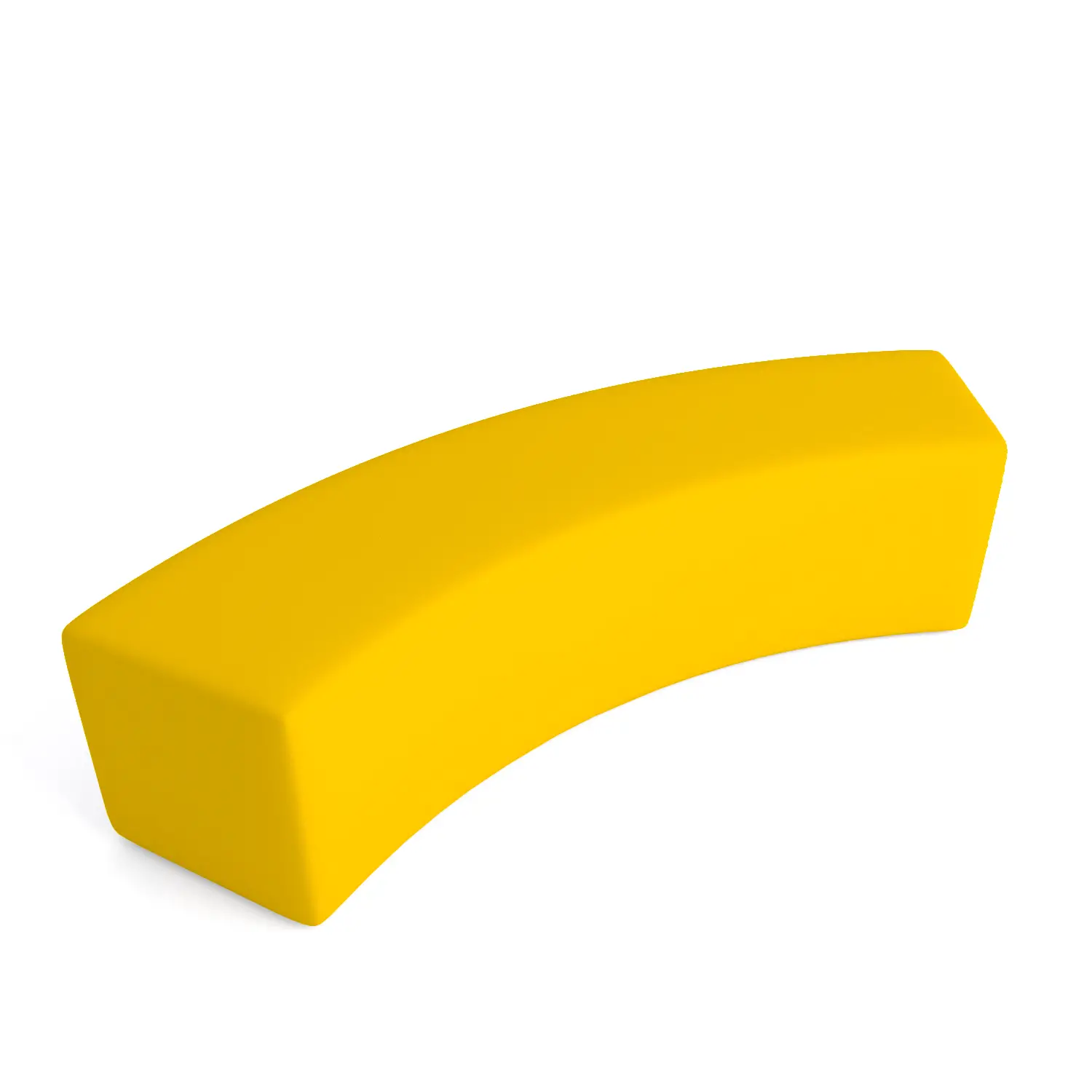 Pouf Ecopelle Ignifugo Curvo 2 Posti H 40 Giallo Per Ambienti Scolastici Innovativi - Salottini e arredi morbidi