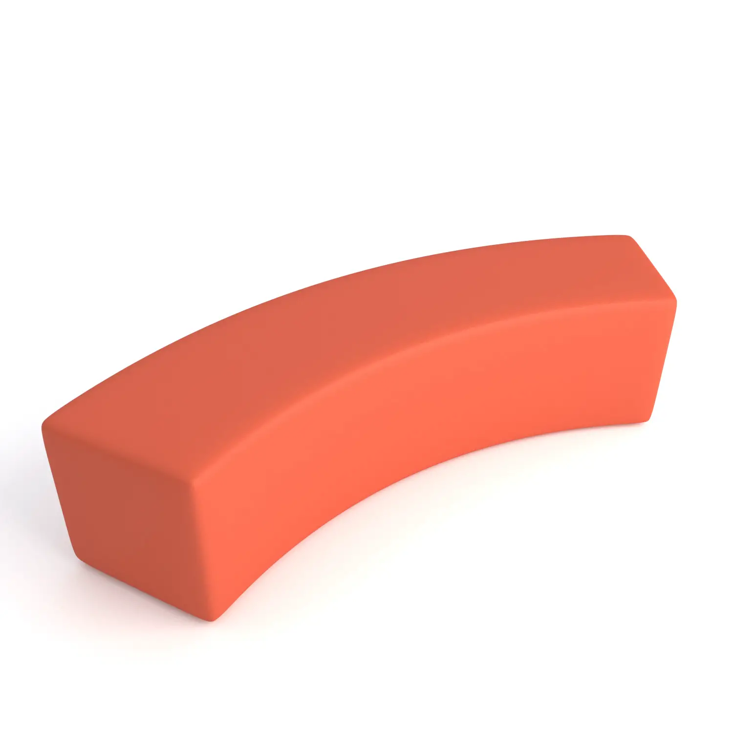 Pouf Ecopelle Ignifugo Curvo 2 Posti H 40 Arancio Per Ambienti Scolastici Innovativi - Salottini e arredi morbidi