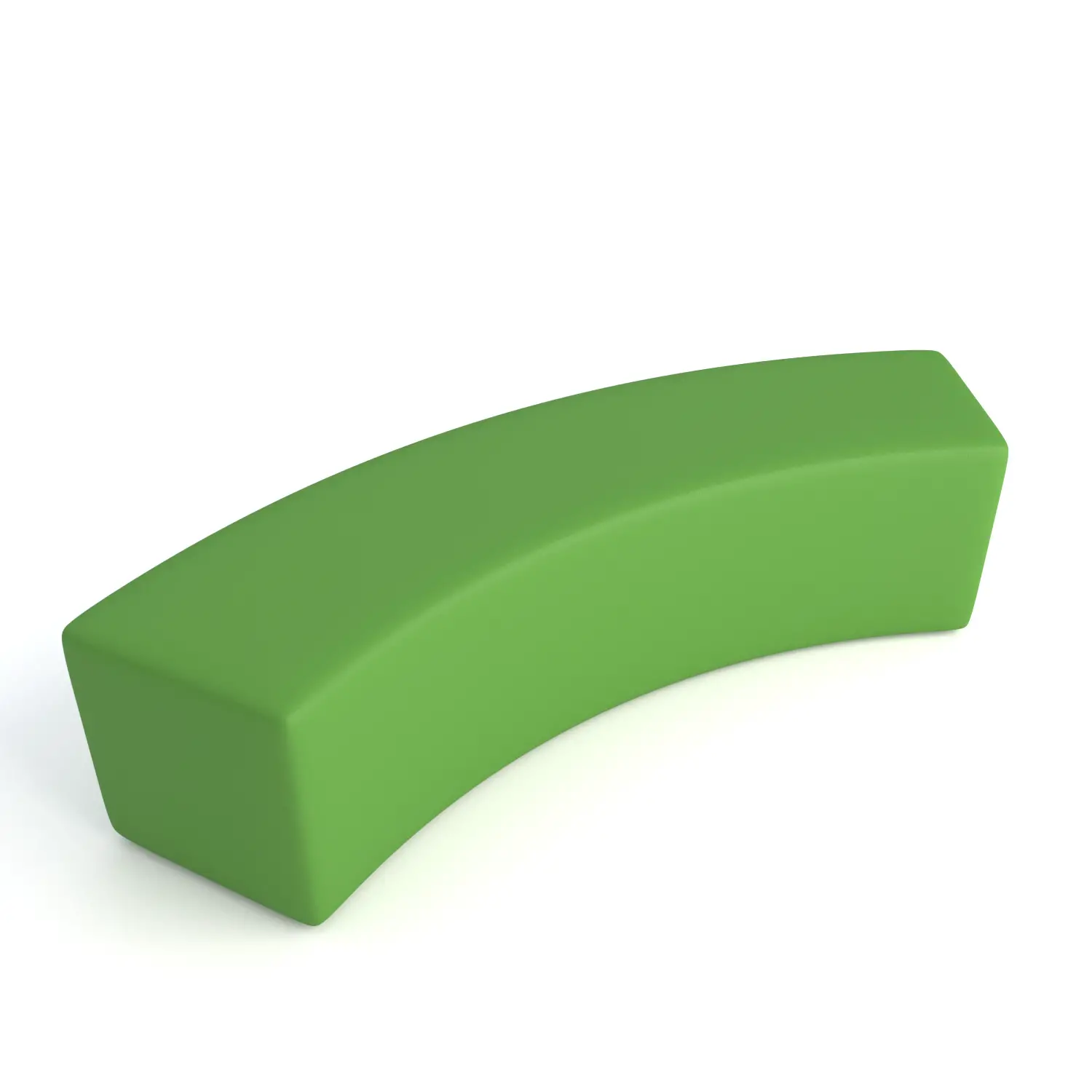 Pouf Ecopelle Ignifugo Curvo 2 Posti H 40 Verde Per Ambienti Scolastici Innovativi - Salottini e arredi morbidi