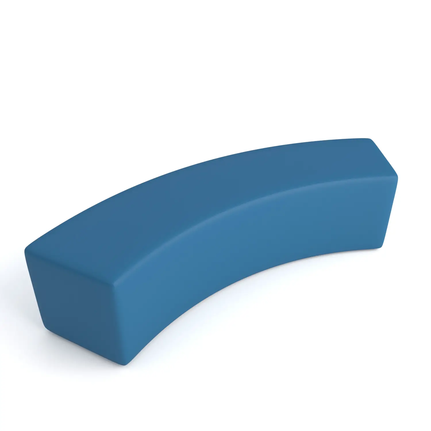 Pouf Ecopelle Ignifugo Curvo 2 Posti H 40 Azzurro Per Ambienti Scolastici Innovativi - Salottini e arredi morbidi