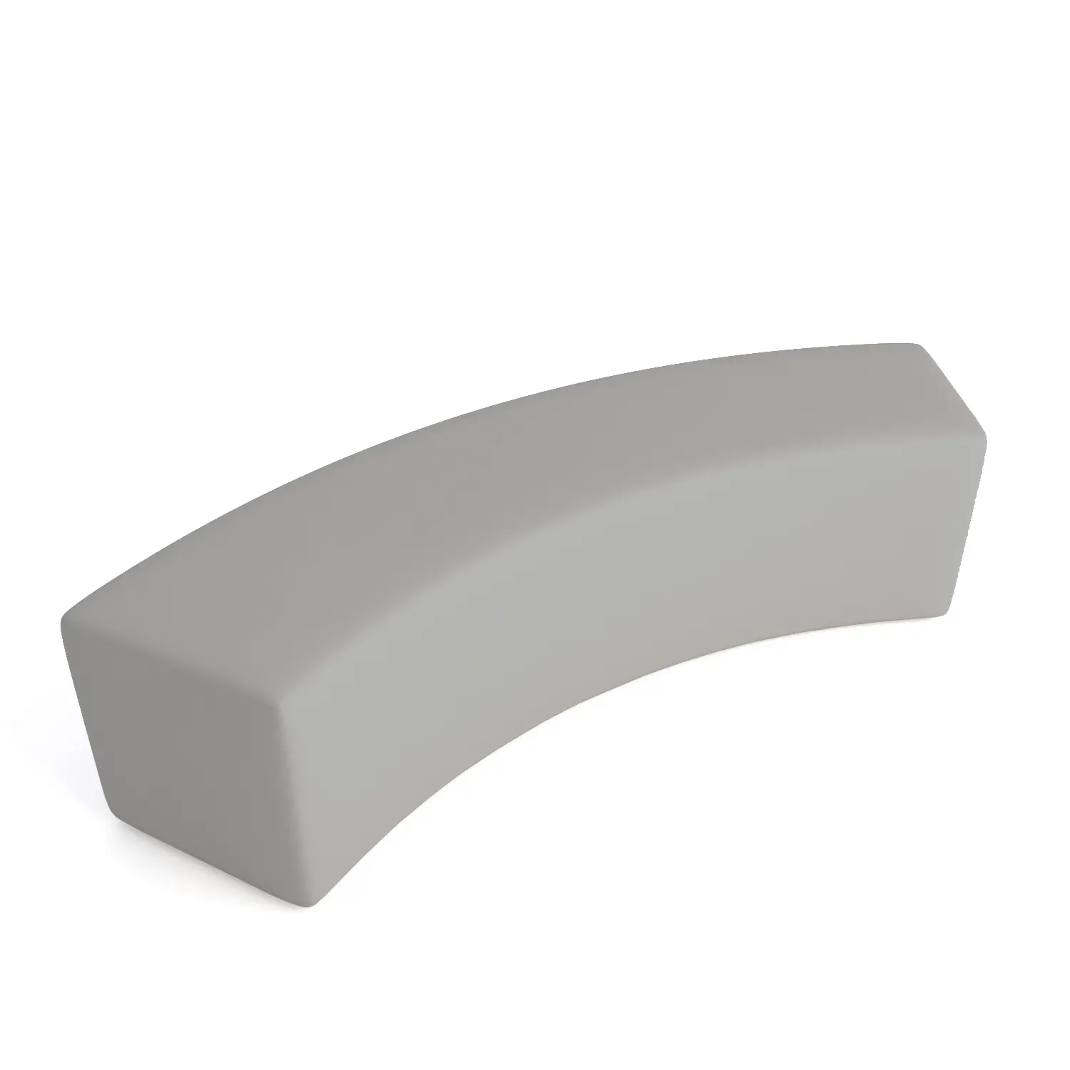 Pouf Ecopelle Ignifugo Curvo 2 Posti H 40 Grigio Per Ambienti Scolastici Innovativi - Salottini e arredi morbidi