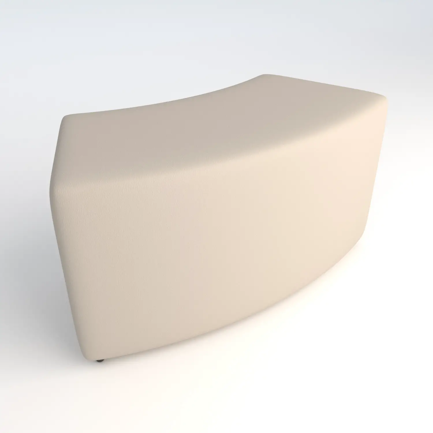 Pouf Ecopelle Ignifugo Curvo 45. H 46 Bianco Per Ambienti Scolastici Innovativi - Salottini e arredi morbidi