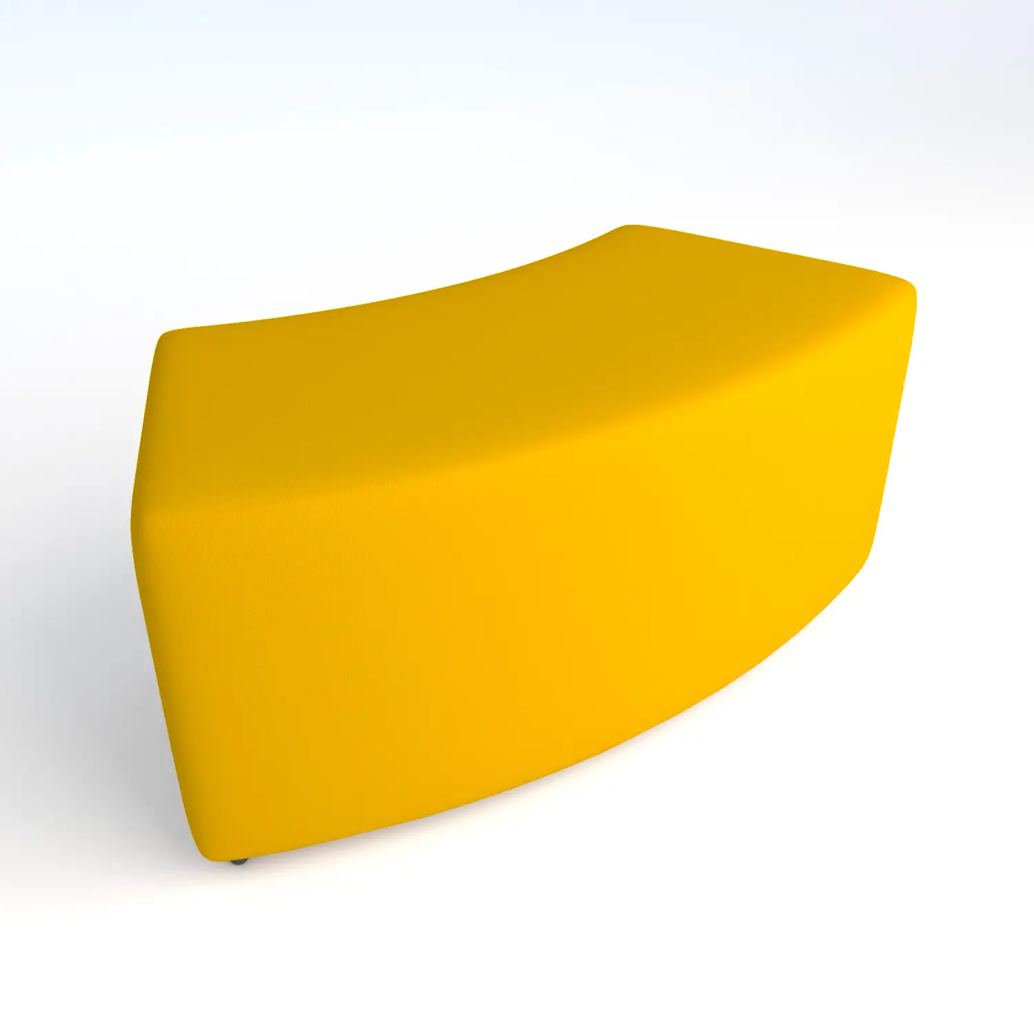 Pouf Ecopelle Ignifugo Curvo 45. H 46 Giallo Per Ambienti Scolastici Innovativi - Salottini e arredi morbidi