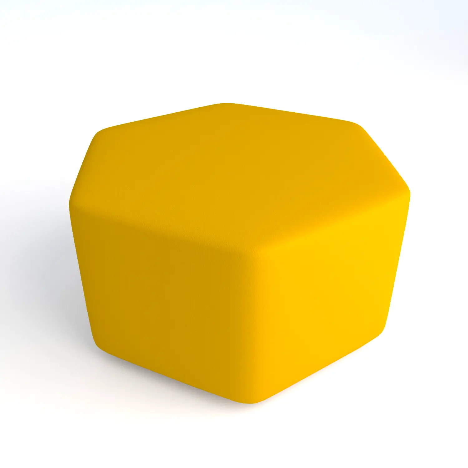 Pouf Ecopelle Ignifugo Esagonale H 46 Giallo Per Ambienti Scolastici Innovativi - Salottini e arredi morbidi