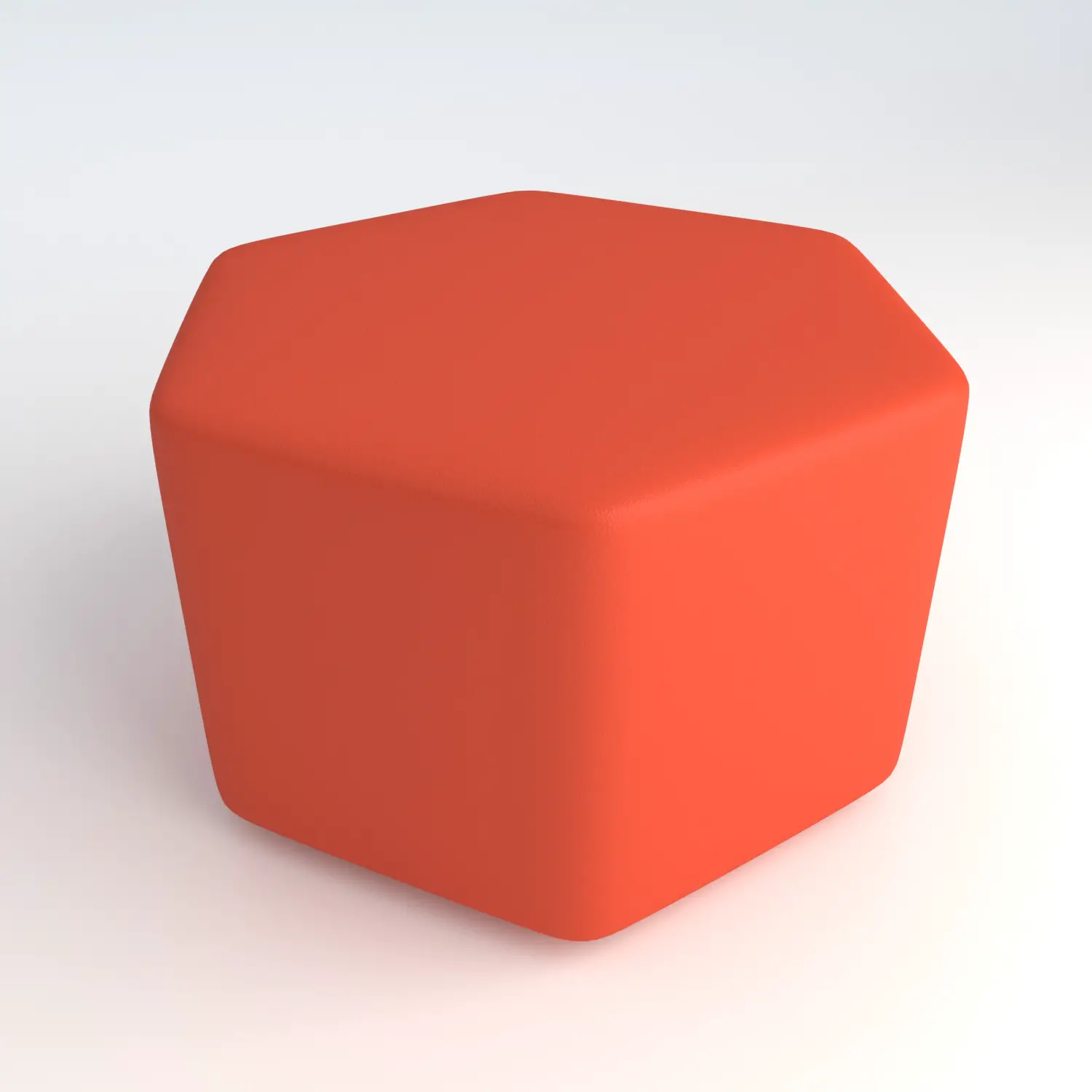 Pouf Ecopelle Ignifugo Esagonale H 46 Arancio Per Ambienti Scolastici Innovativi - Salottini e arredi morbidi