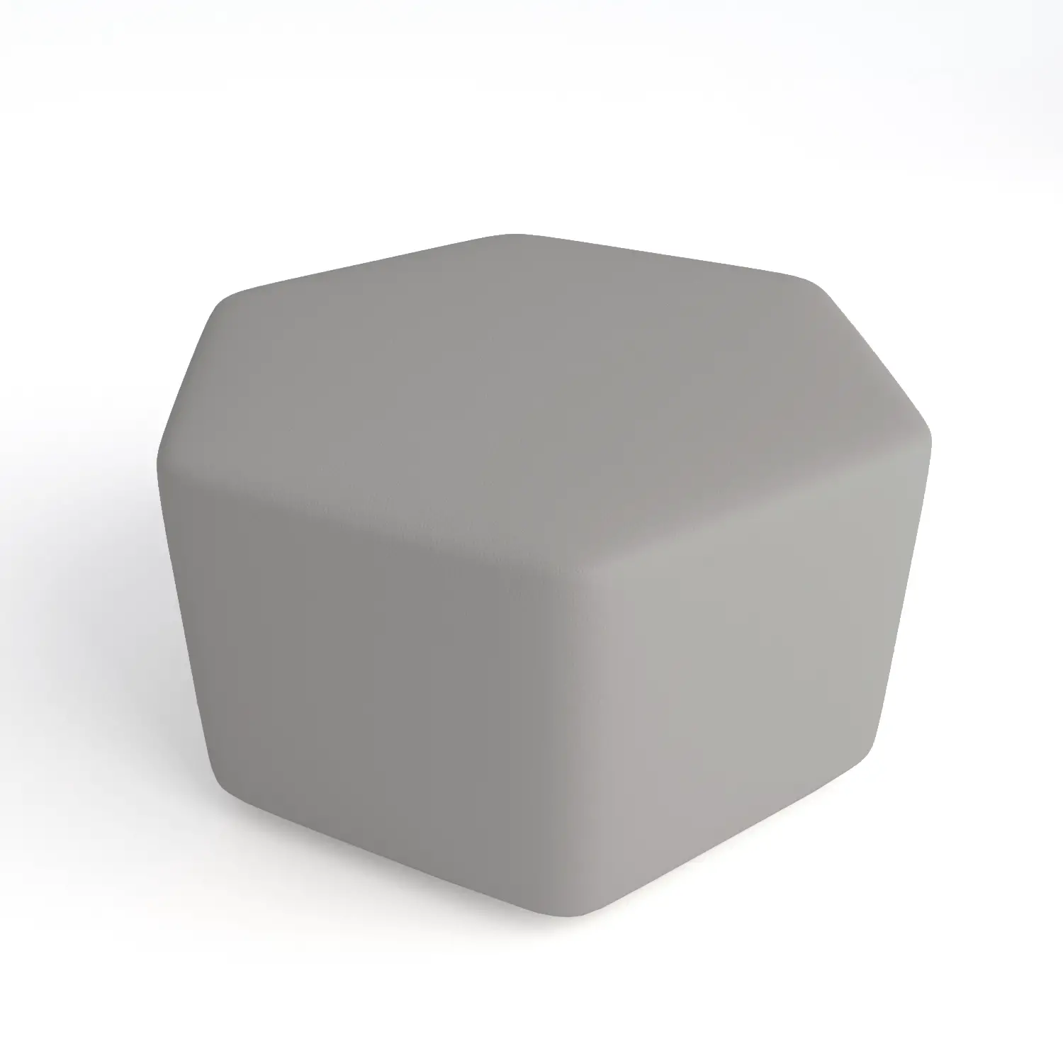 Pouf Ecopelle Ignifugo Esagonale H 46 Grigio Per Ambienti Scolastici Innovativi - Salottini e arredi morbidi
