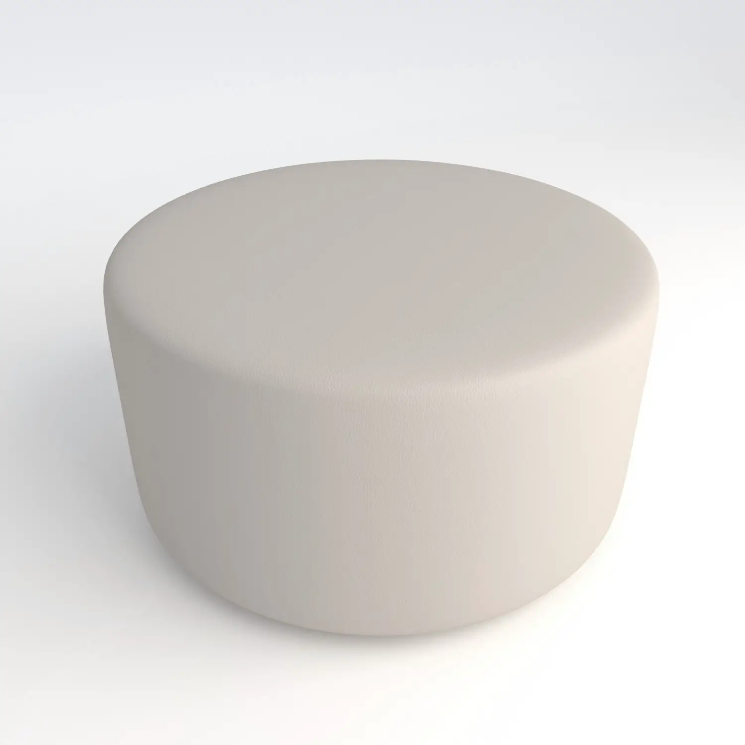 Pouf Ecopelle Ignifugo Tondo H 40 Bianco Per Ambienti Scolastici Innovativi - Salottini e arredi morbidi