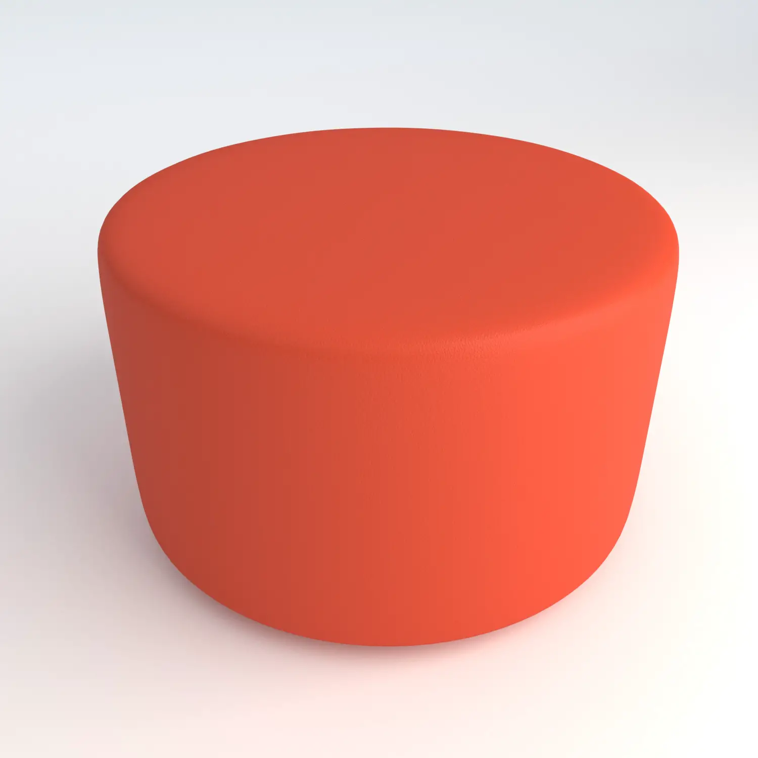 Pouf Ecopelle Ignifugo Tondo H 46 Arancio Per Ambienti Scolastici Innovativi - Salottini e arredi morbidi