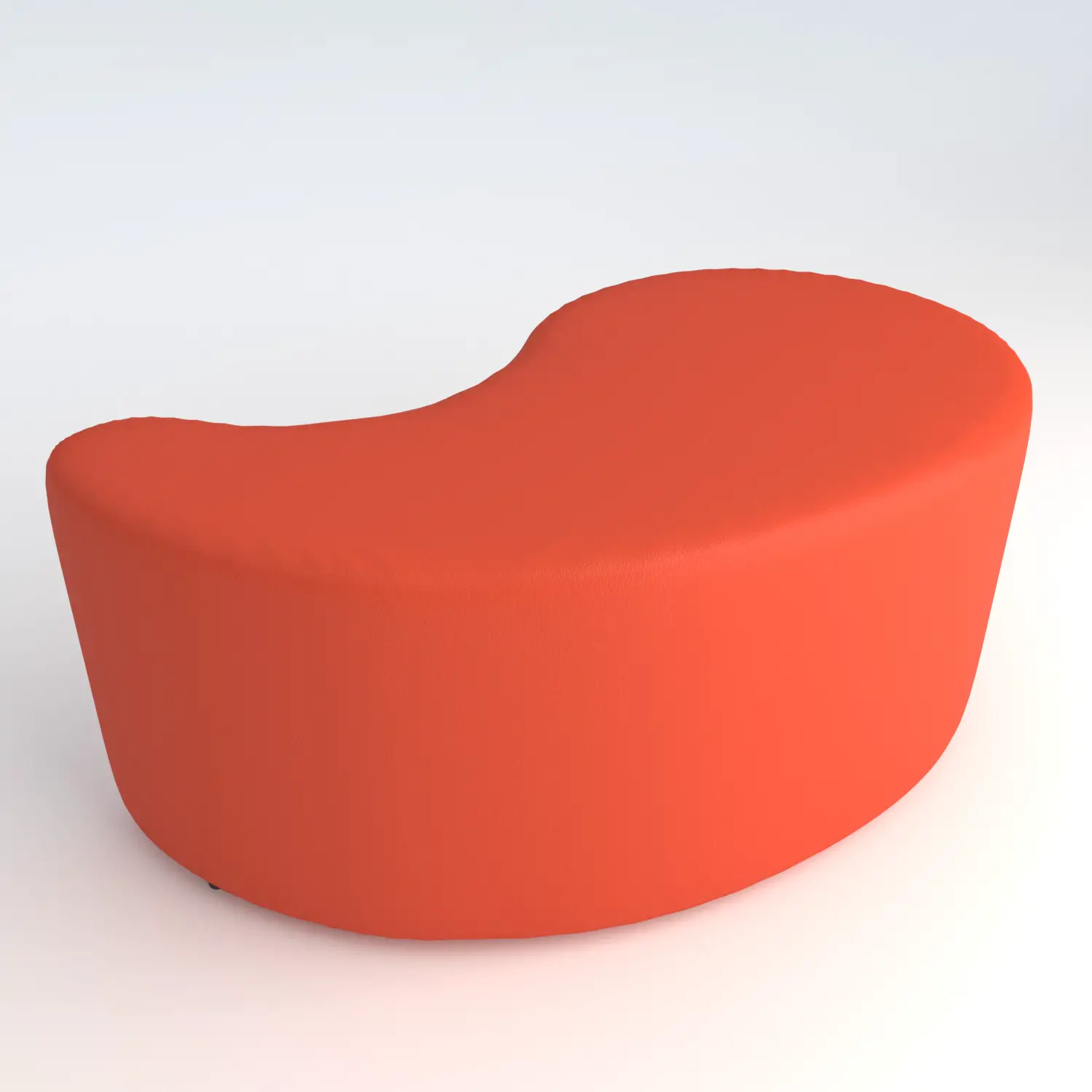 Pouf Ecopelle Ignifugo Virgola H 46 Arancio Per Ambienti Scolastici Innovativi - Salottini e arredi morbidi