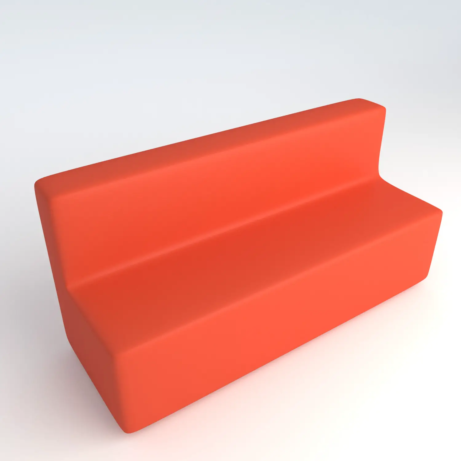 Divano Ecopelle Ignifugo 4 Posti H 40 Arancio Per Ambienti Scolastici Innovativi - Salottini e arredi morbidi