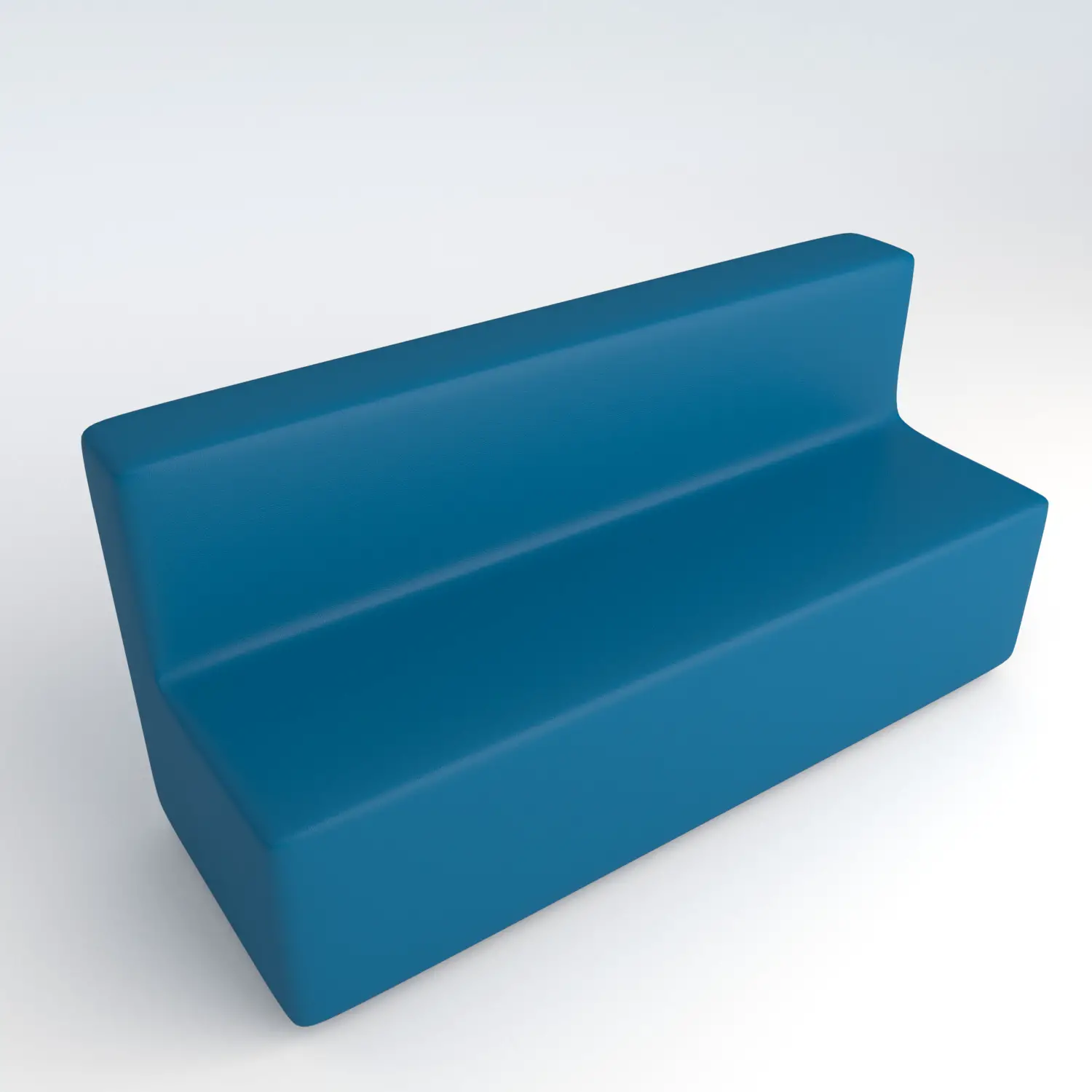 Divano Ecopelle Ignifugo 4 Posti H 40 Azzurro Per Ambienti Scolastici Innovativi - Salottini e arredi morbidi