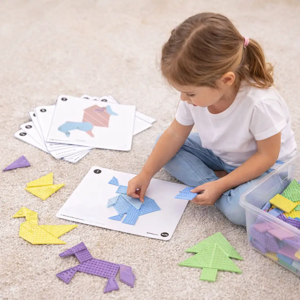 Tangram Tattile in Plastica Riciclata - 35 Tessere - Geometria