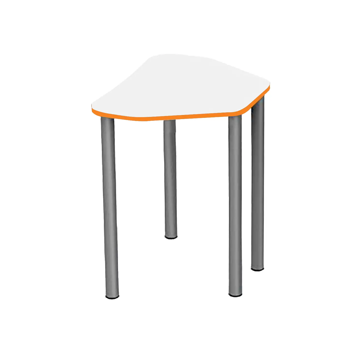Tavolo Trapezio - Altezza Regolabile 64-82 cm - Bianco con Bordo Arancione - Conforme CAM - Tavoli e piani di lavoro