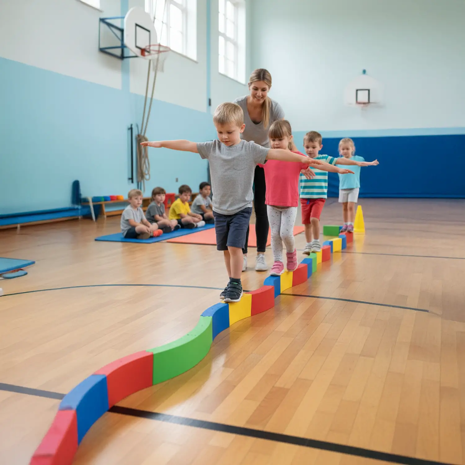 Percorso di Equilibrio per Bambini Serpentina Piatta - Ritmica