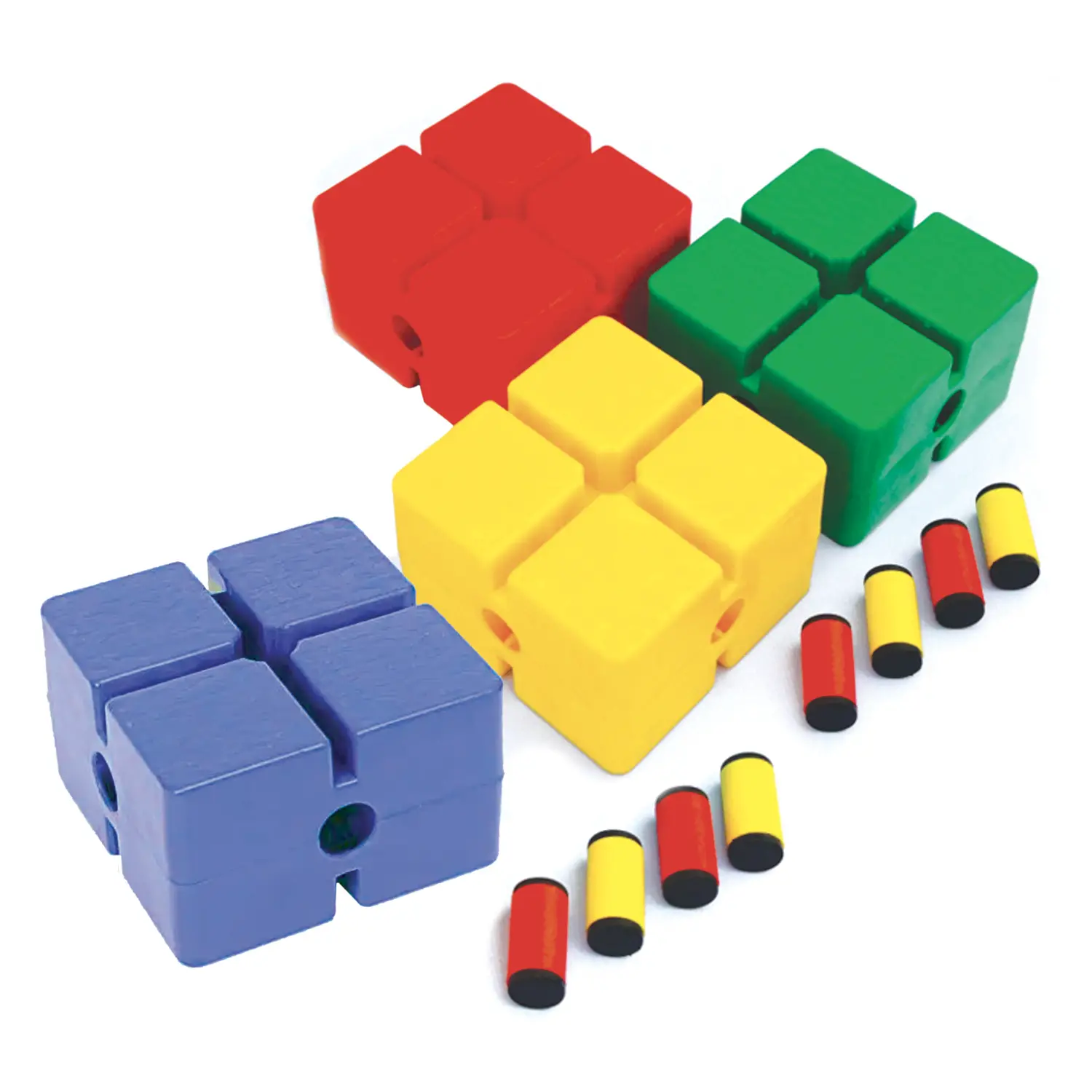 Blocchi Percorso Mattoni Quadrati Set 4 Colori con 8 Connettori - Percorsi psicomotori