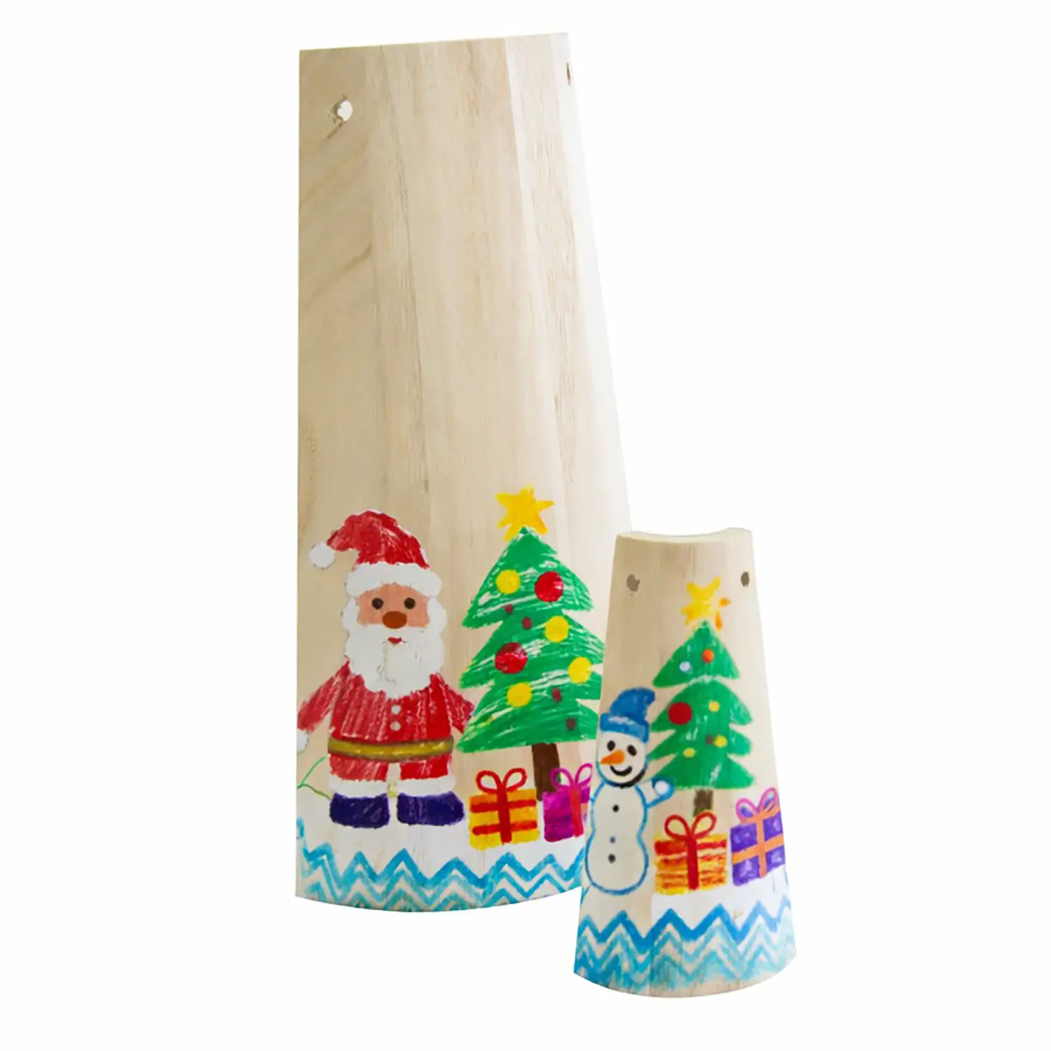 Coppi/Tegole in Legno Naturale da Decorare – Set da 5 Pezzi - Soggetti in legno