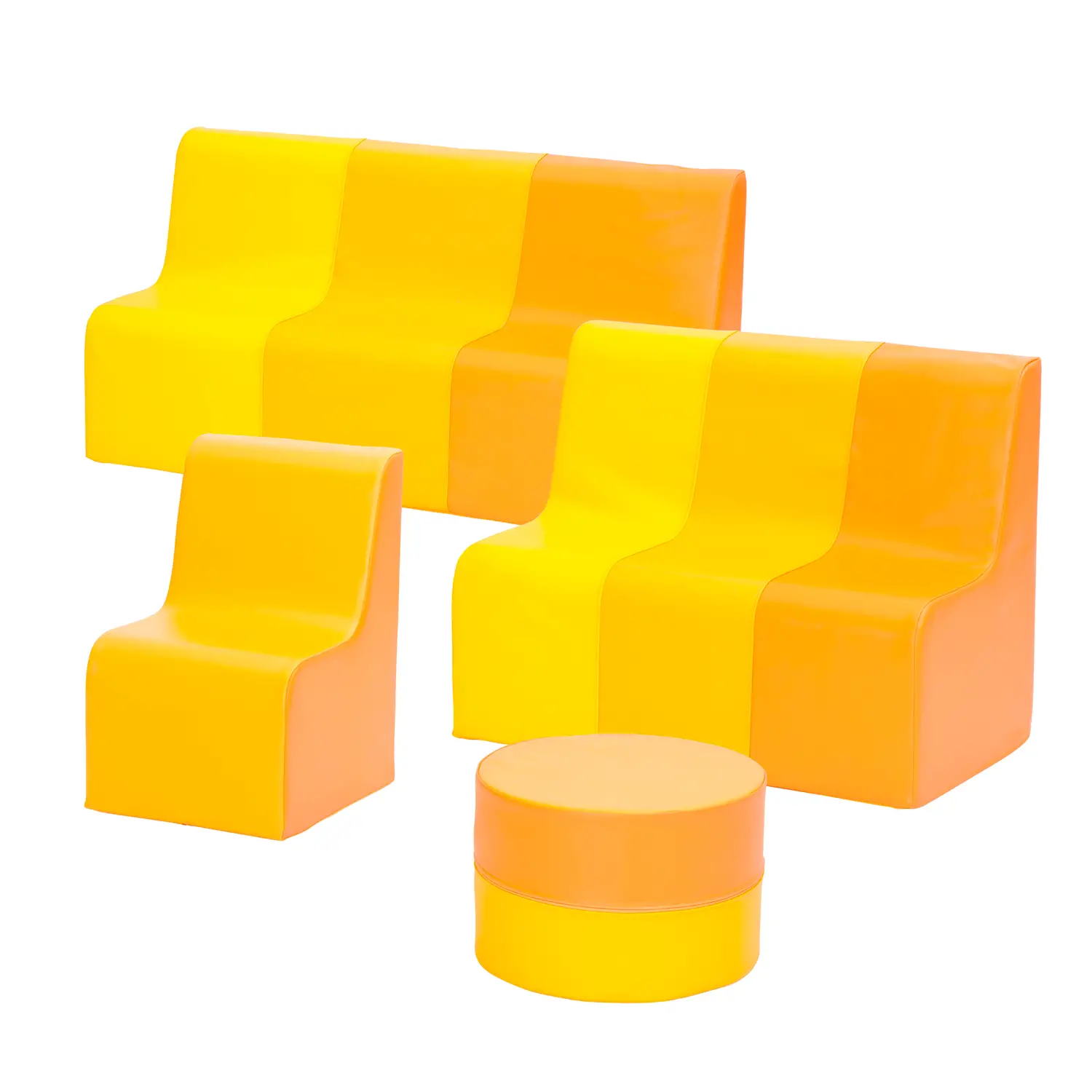 Salottino Morbido Shade per Bambini Nido e Infanzia - 4 Elementi Giallo - Salottini e arredi morbidi