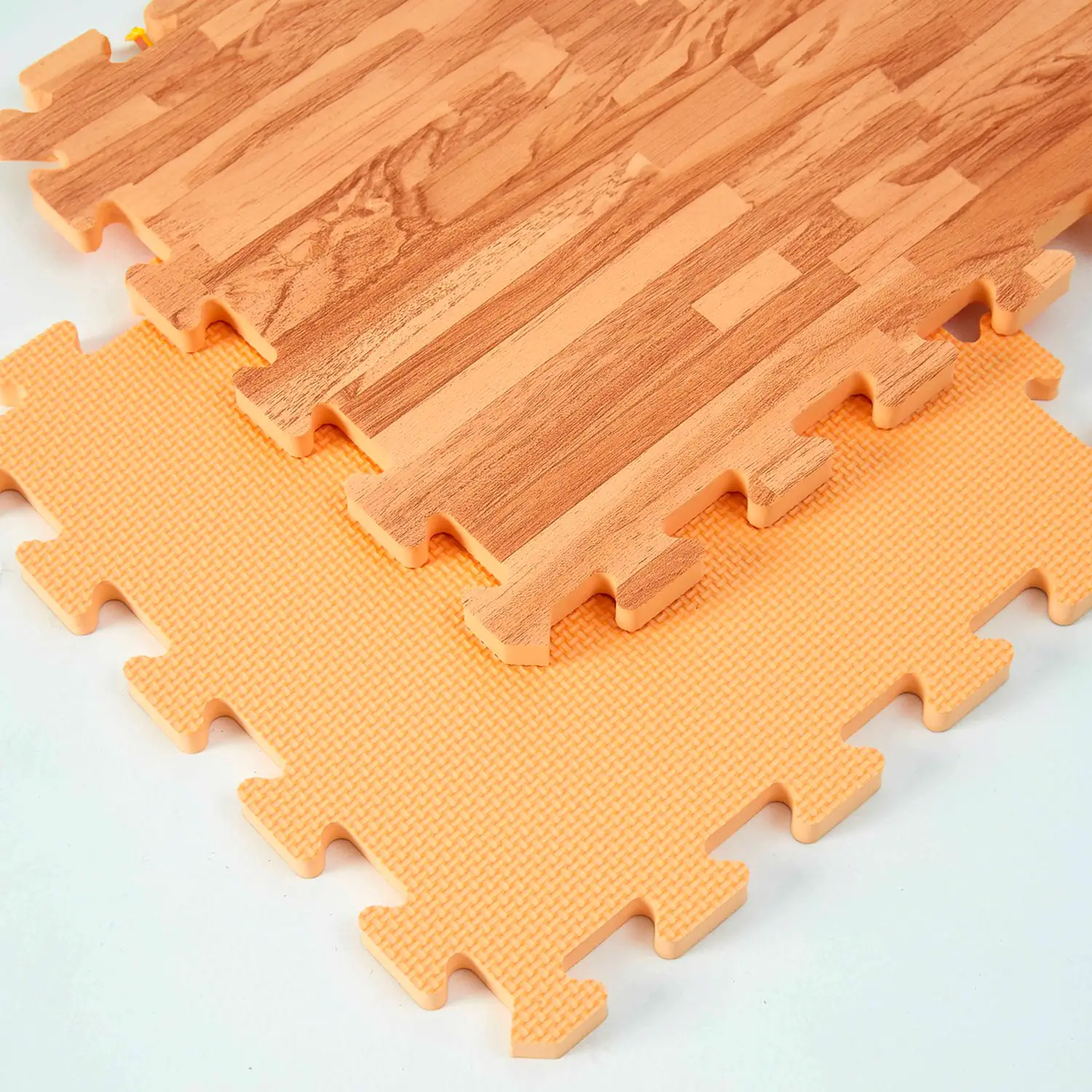 Puzzle Mat Effetto Legno, Set 9 Moduli in EVA con Incastro cm.30x30 - Spessore 14 mm - Tappeti e materassi