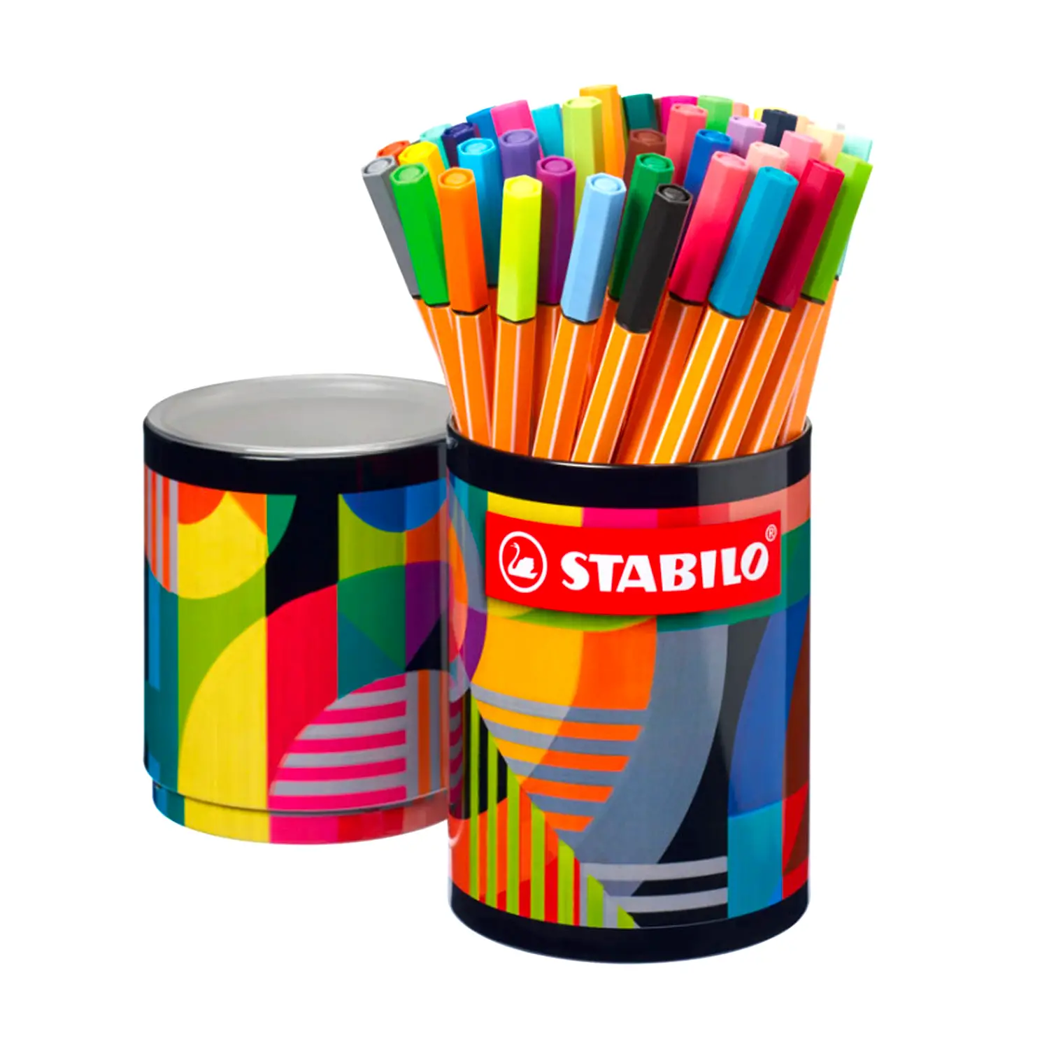 Pennarelli Stabilo Pen 68 Arty – Barattolo 45 Colori (39 Standard + 6 Fluorescenti) - Pennarelli