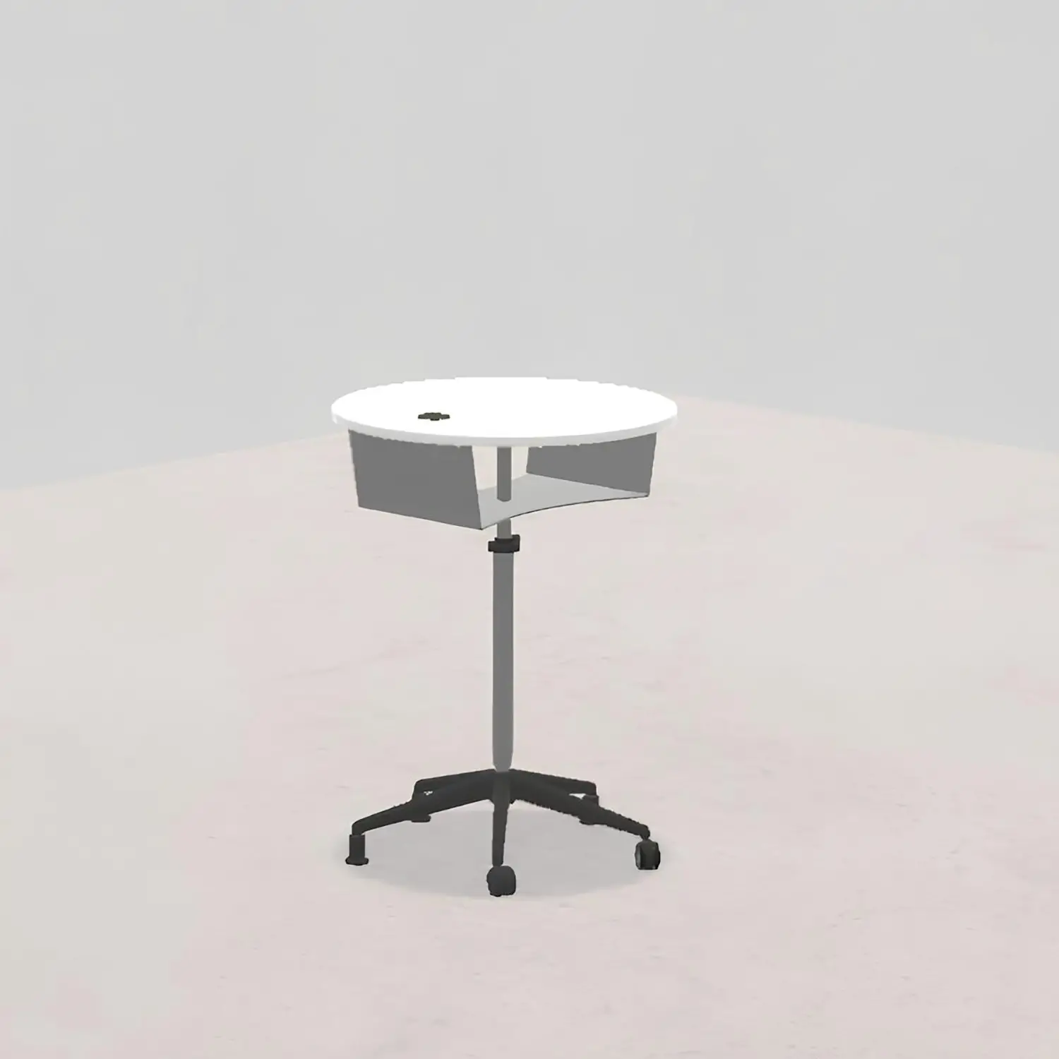 Tavolo Circolare Centrale Altezza Regolabile – Ø 62,5 cm - Altezza 71-86 cm - Bianco - Tavoli e piani di lavoro