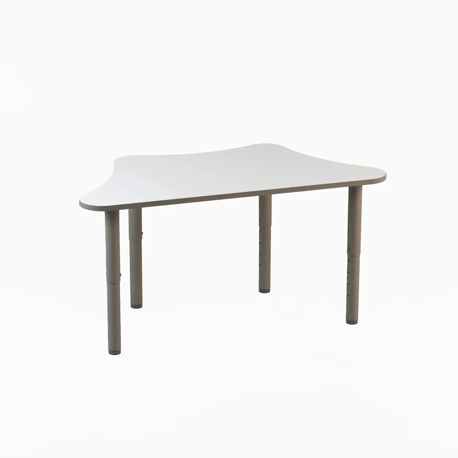Tavolo Aries a Trapezio Altezza Regolabile – Tavolo Modulare con Top Bianco CAM - Arredo serie Aula 3.0