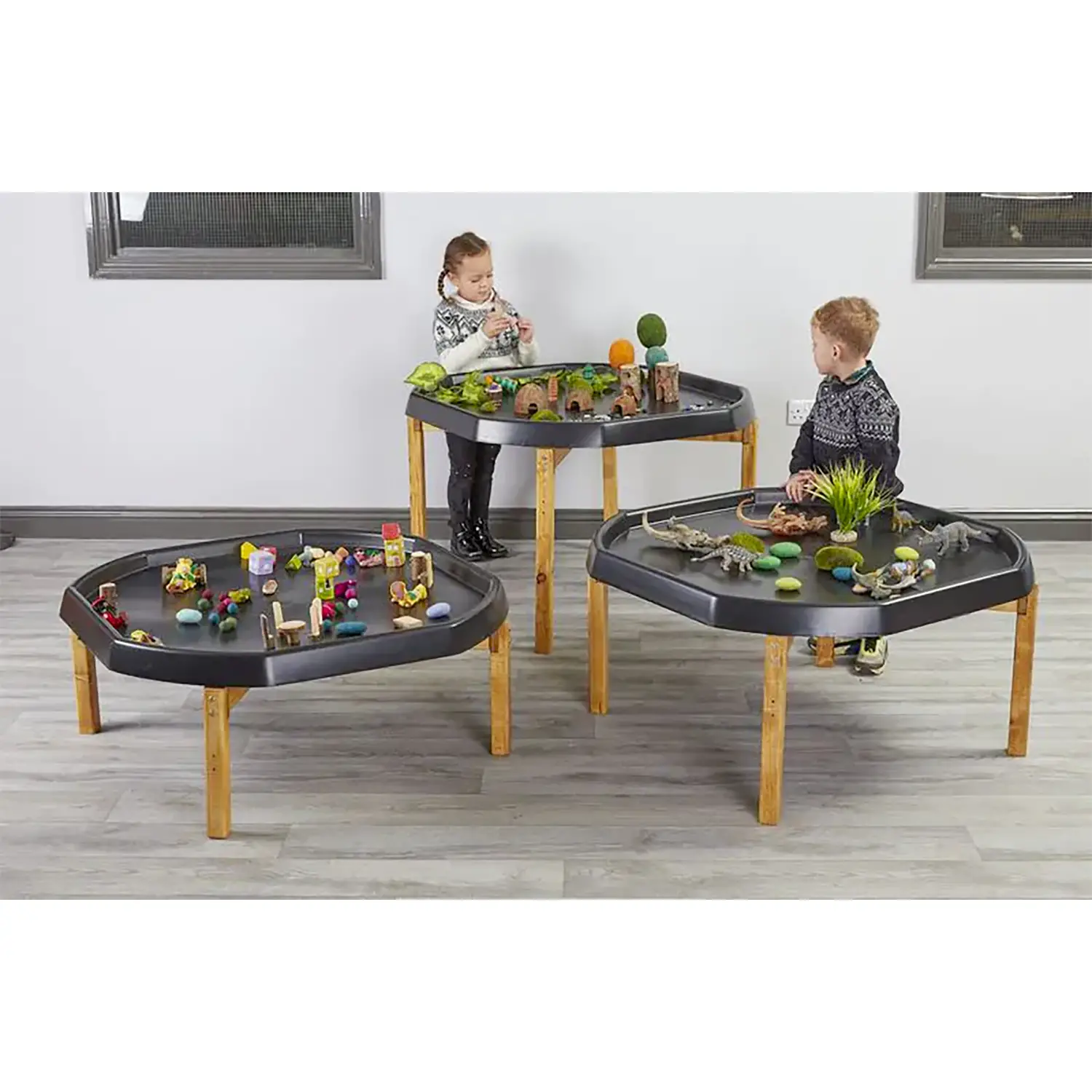 Supporti In Legno per Vassoio Jumbo, Set 3 Pezzi in 3 Altezze - Giochi acqua e sabbia