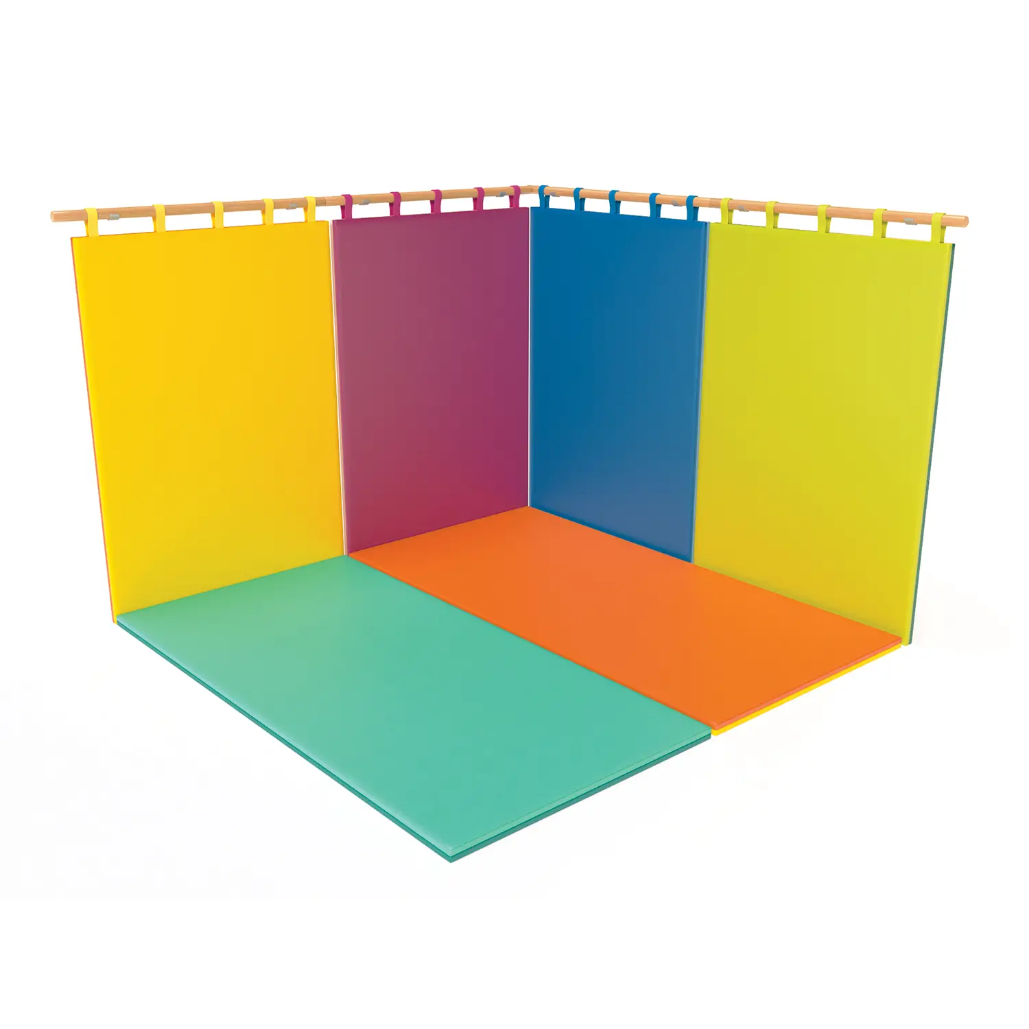 Materassino Bicolore per la Psicomotricità e la Ginnastica cm. 100x200, Verde-Lime - Percorsi psicomotori