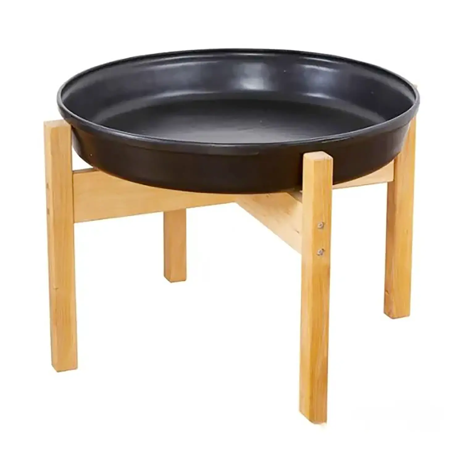Supporto Per Vassoio Jumbo Circolare, In Legno Da Esterno, Altezza 50 cm. - Giochi acqua e sabbia