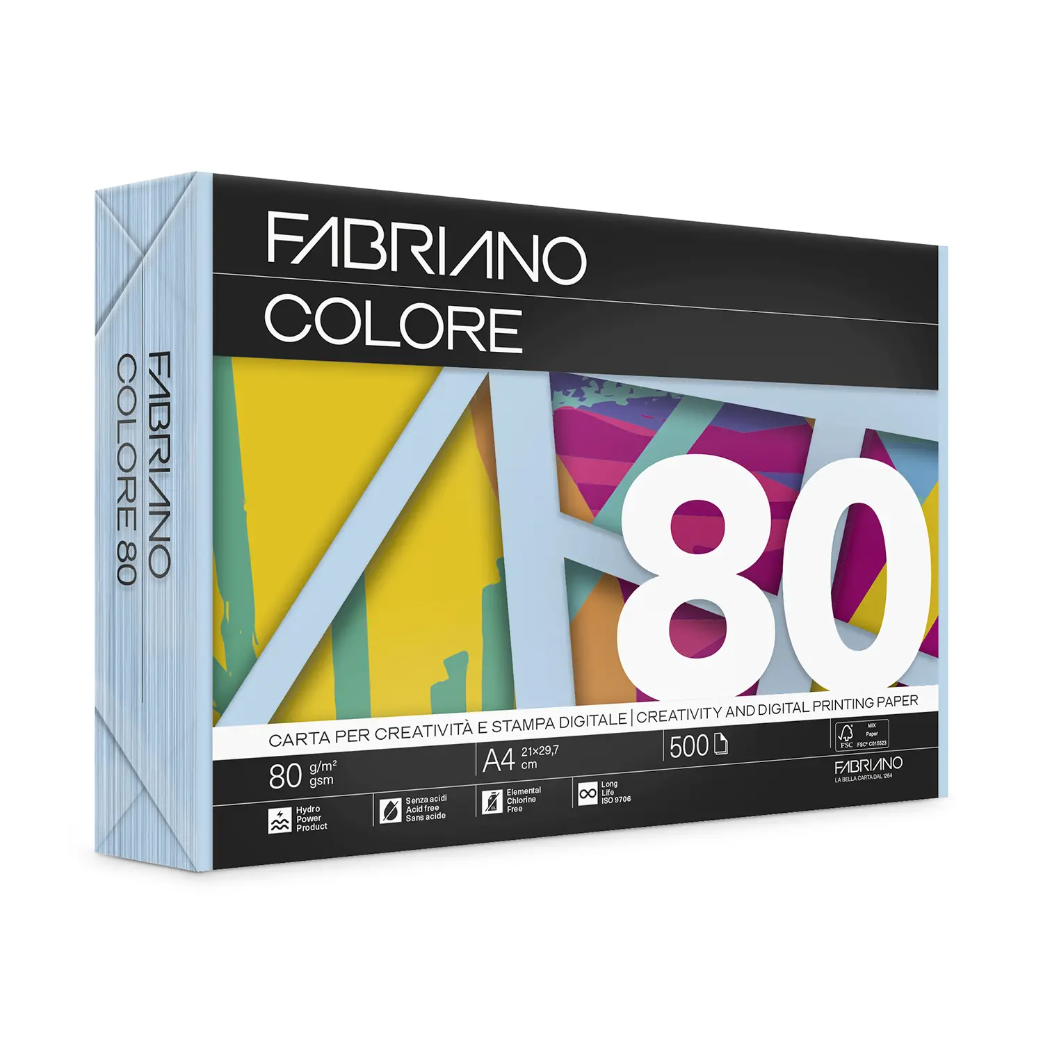 Carta Per Fotocopie Fabriano Colore 80 Gr/mq A4 Celeste Risma 500 Fogli - Carta e cartoncino