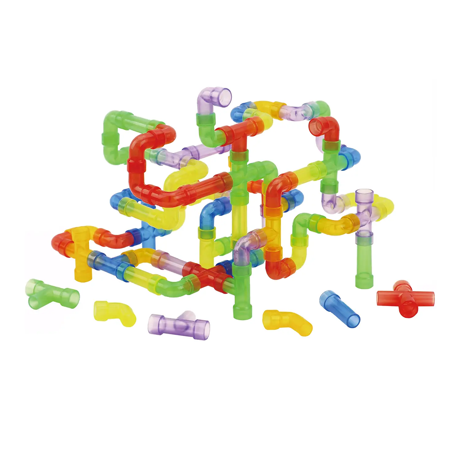 Tubi da Costruzione Traslucidi – 180 Pezzi in 6 Colori e 4 Forme Diverse - Costruzioni in plastica
