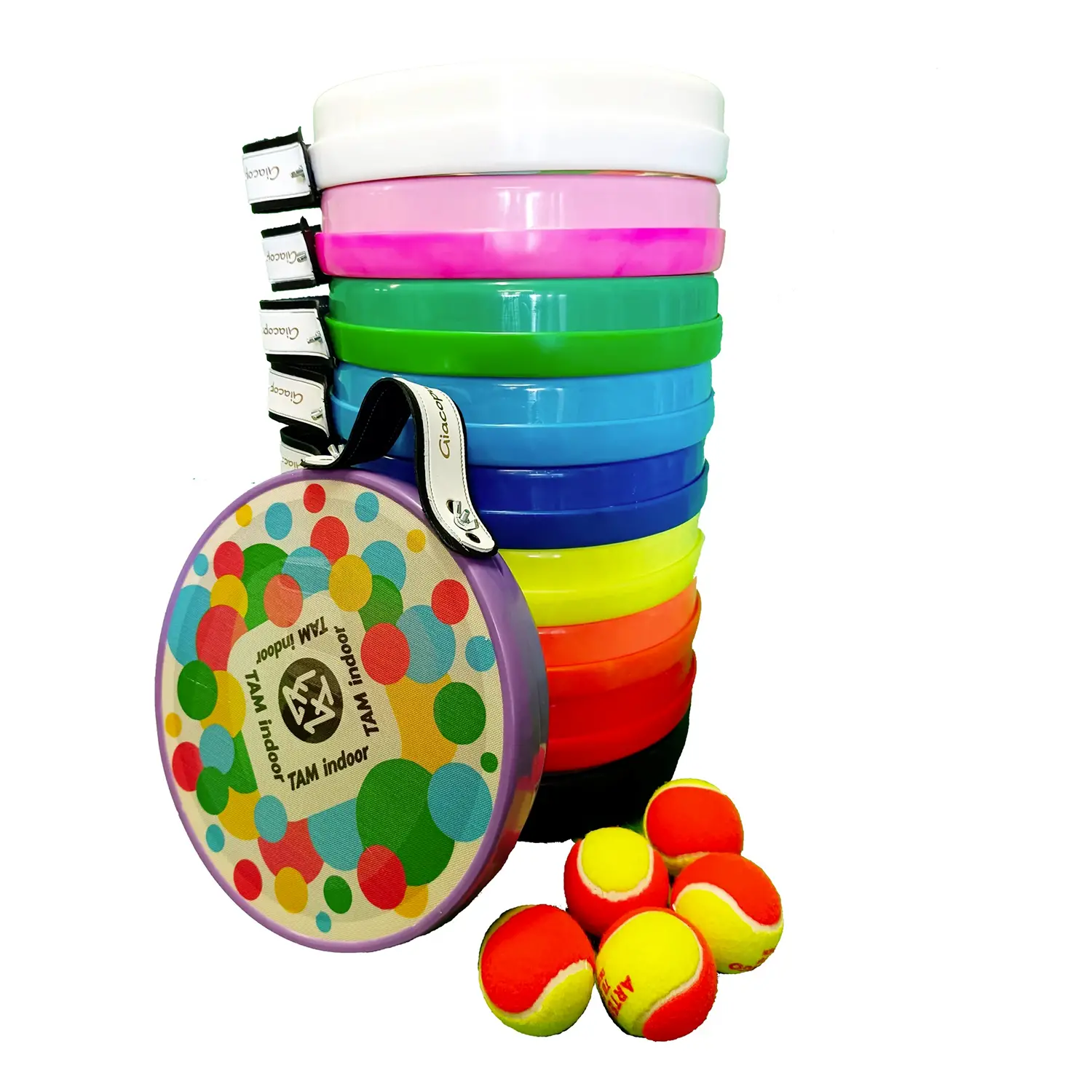 Kit Tamburelli Scuola Secondaria TAM KIT 28: 10 Tamburelli Giacopuzzi 28 Cm + 5 Palline - Attrezzature sportive